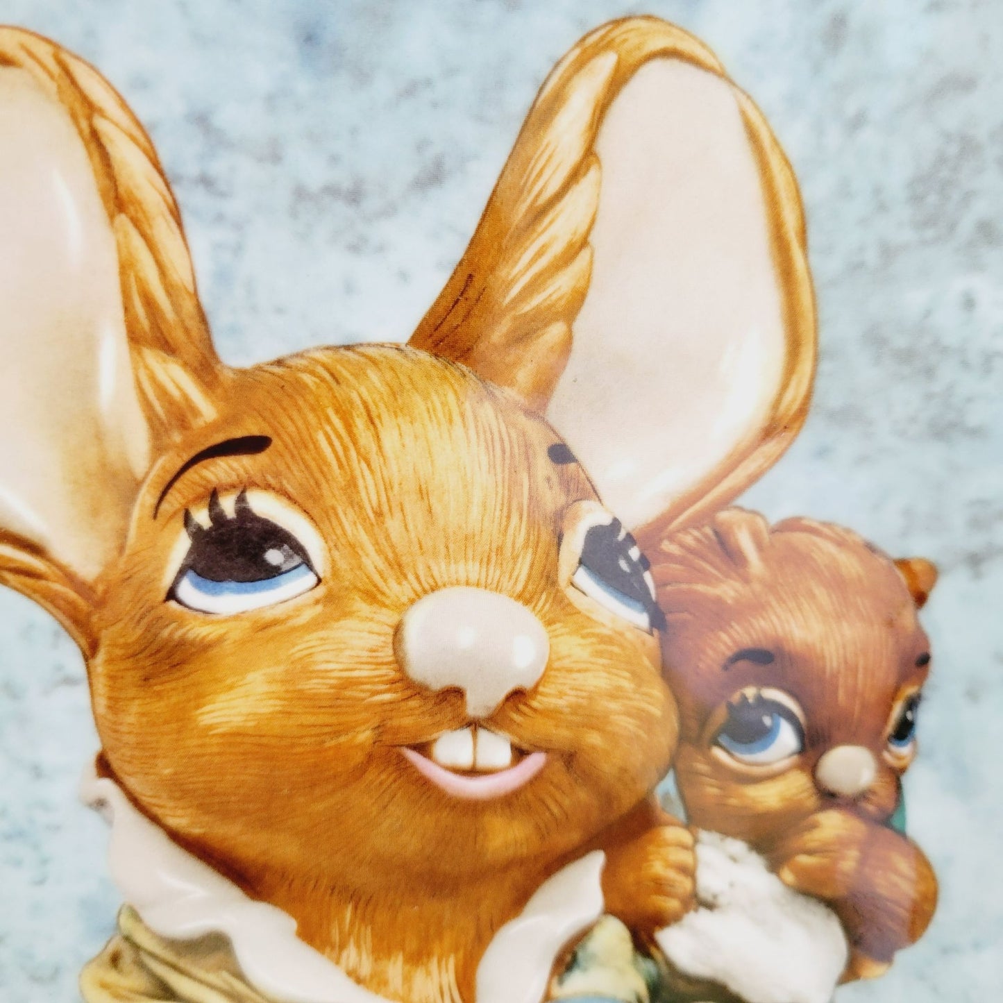 Vintage Mother & Baby Bunny Collectors Plate, Artiest Jean Walmsley Heap, Elizabethan PenDelfin, Made in England