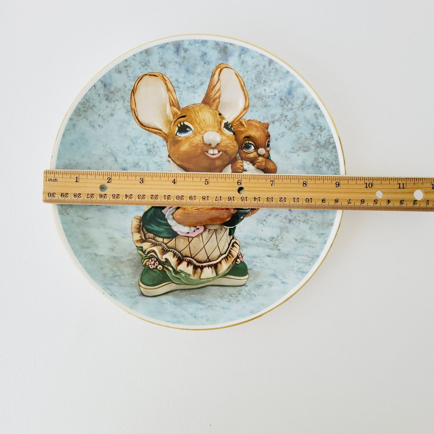 Vintage Mother & Baby Bunny Collectors Plate, Artiest Jean Walmsley Heap, Elizabethan PenDelfin, Made in England