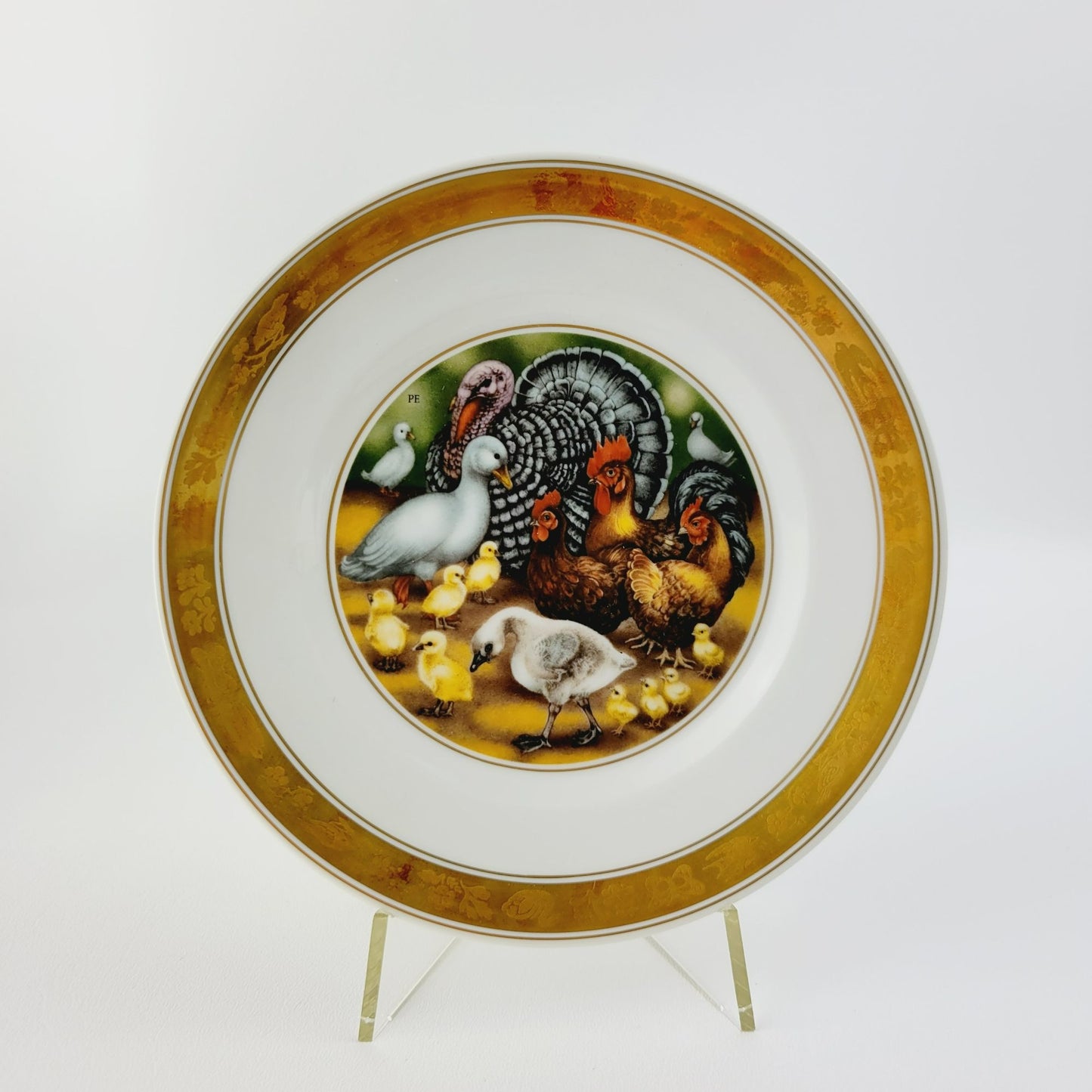 Vintage Royal Copenhagen Hans Christian Andersen Fairy Tale Plates, Gold Trim with Etched Design, c.1975-76 Denmark