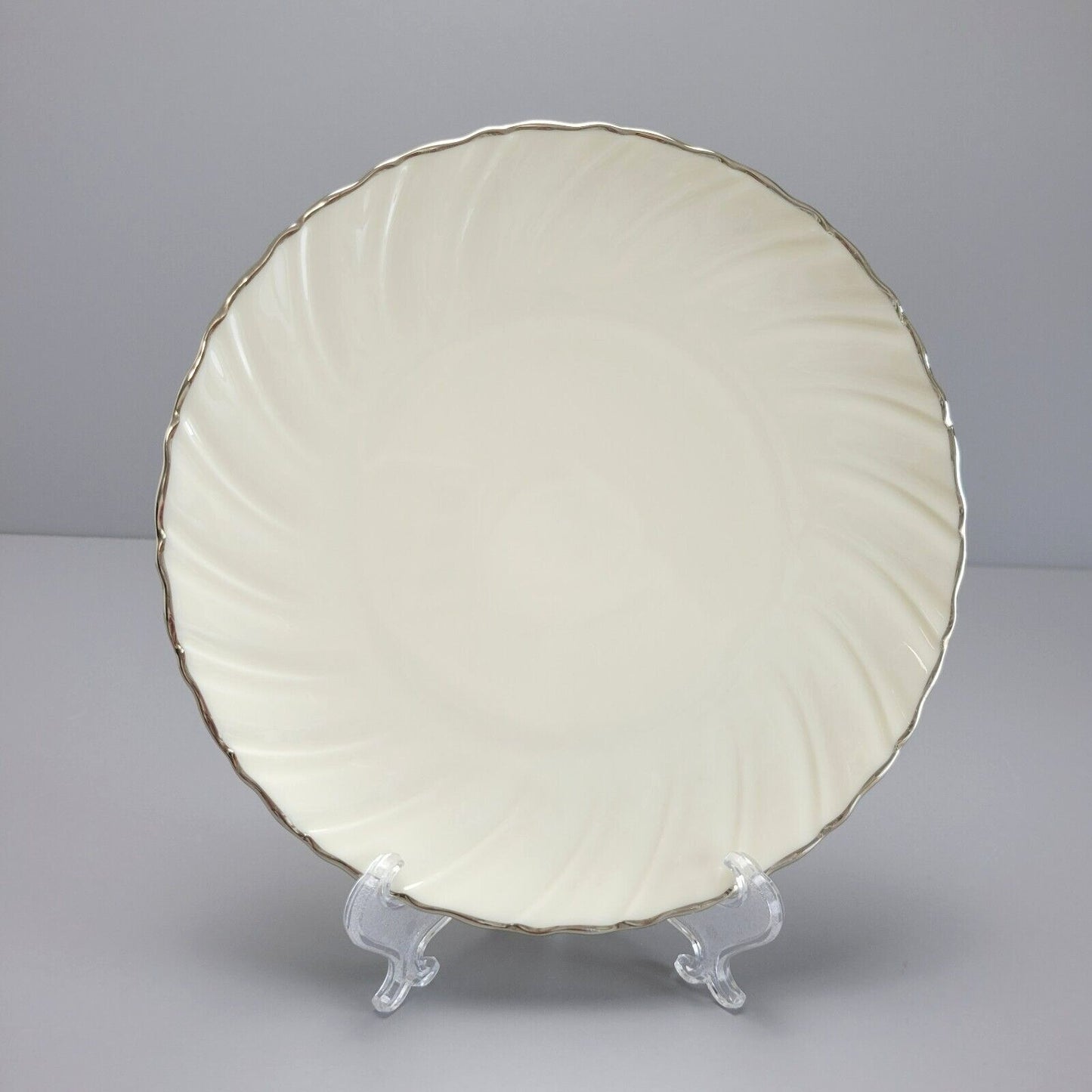 Lenox Weatherly Salad Plate Swirled Edge Platinum Trim c.1959-86 USA