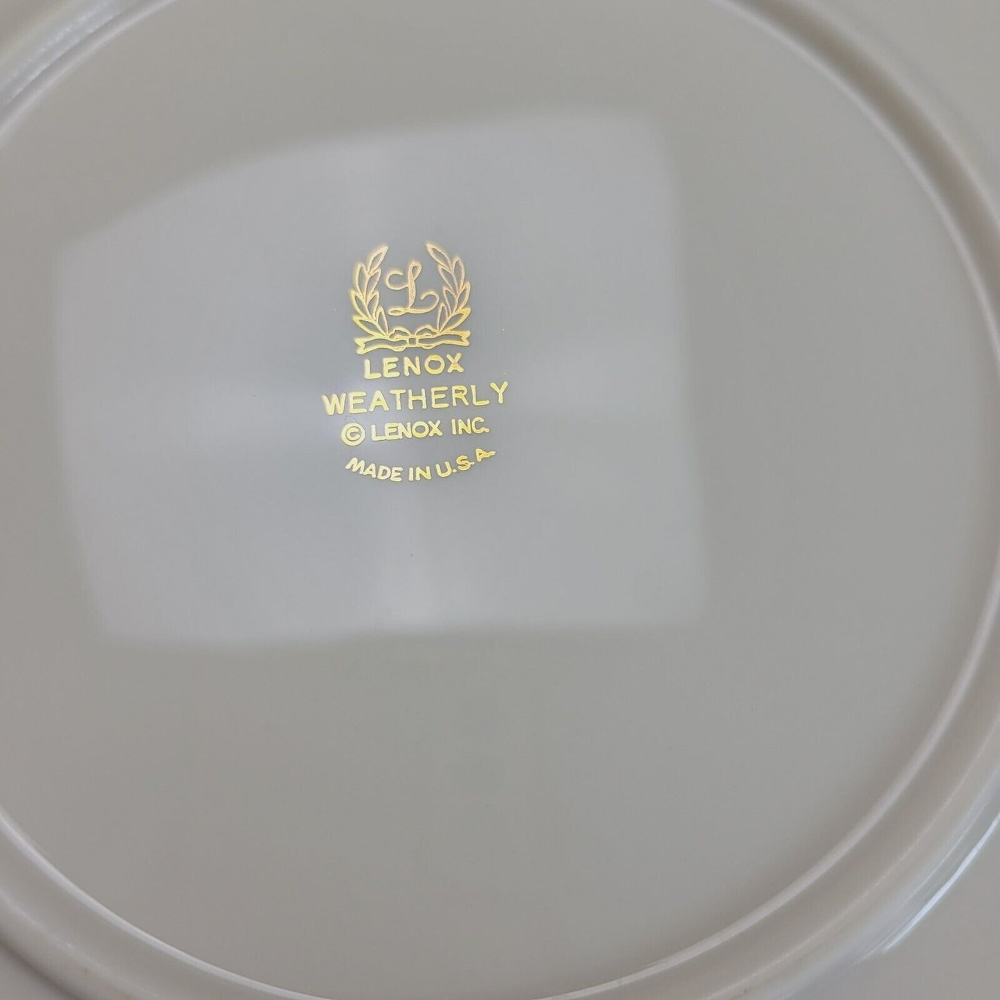 Lenox Weatherly Salad Plate Swirled Edge Platinum Trim c.1959-86 USA