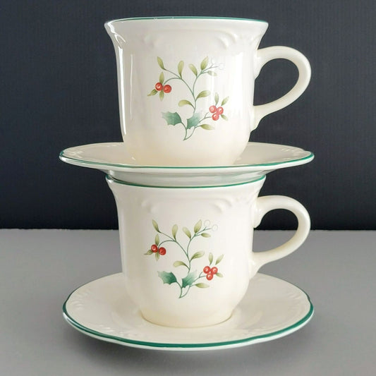 Pfaltzgraff Winterberry Cup & Saucer, 2 Sets, Made in USA