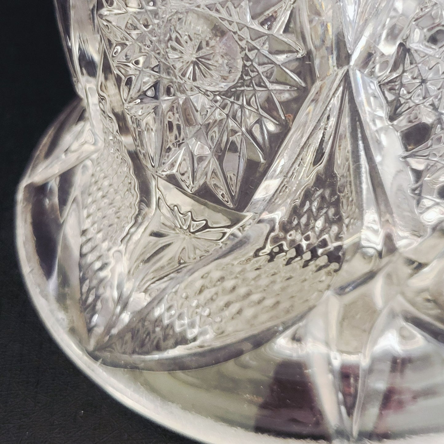 Antique EAPG 48fl. oz. Water Pitcher, US Glass Regal Clear, Star, Cane & Sawtooth, HEAVY, Vintage Pressed Glass Collection, Ice Tea Pitcher