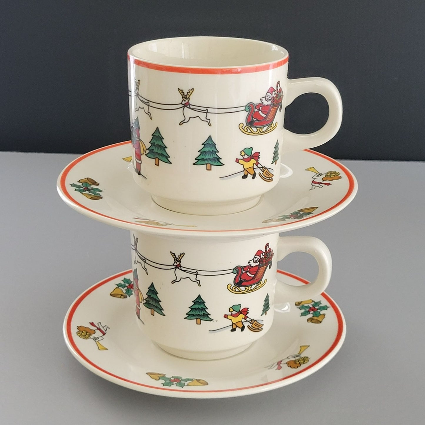 Jamestown The Joy of Christmas Cup & Saucer, 2 Sets