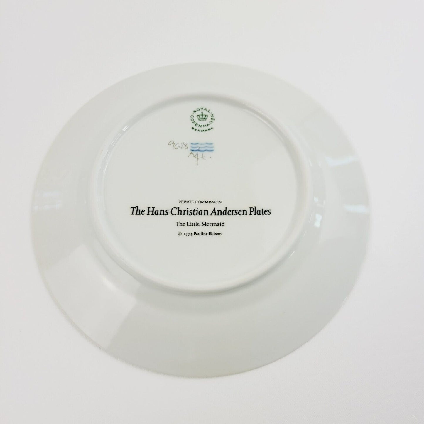 Royal Copenhagen Little Mermaid Hans Christian Andersen Fairy Tale Story Plate, Gold Trim with Etched Design, c.1975-76 Denmark