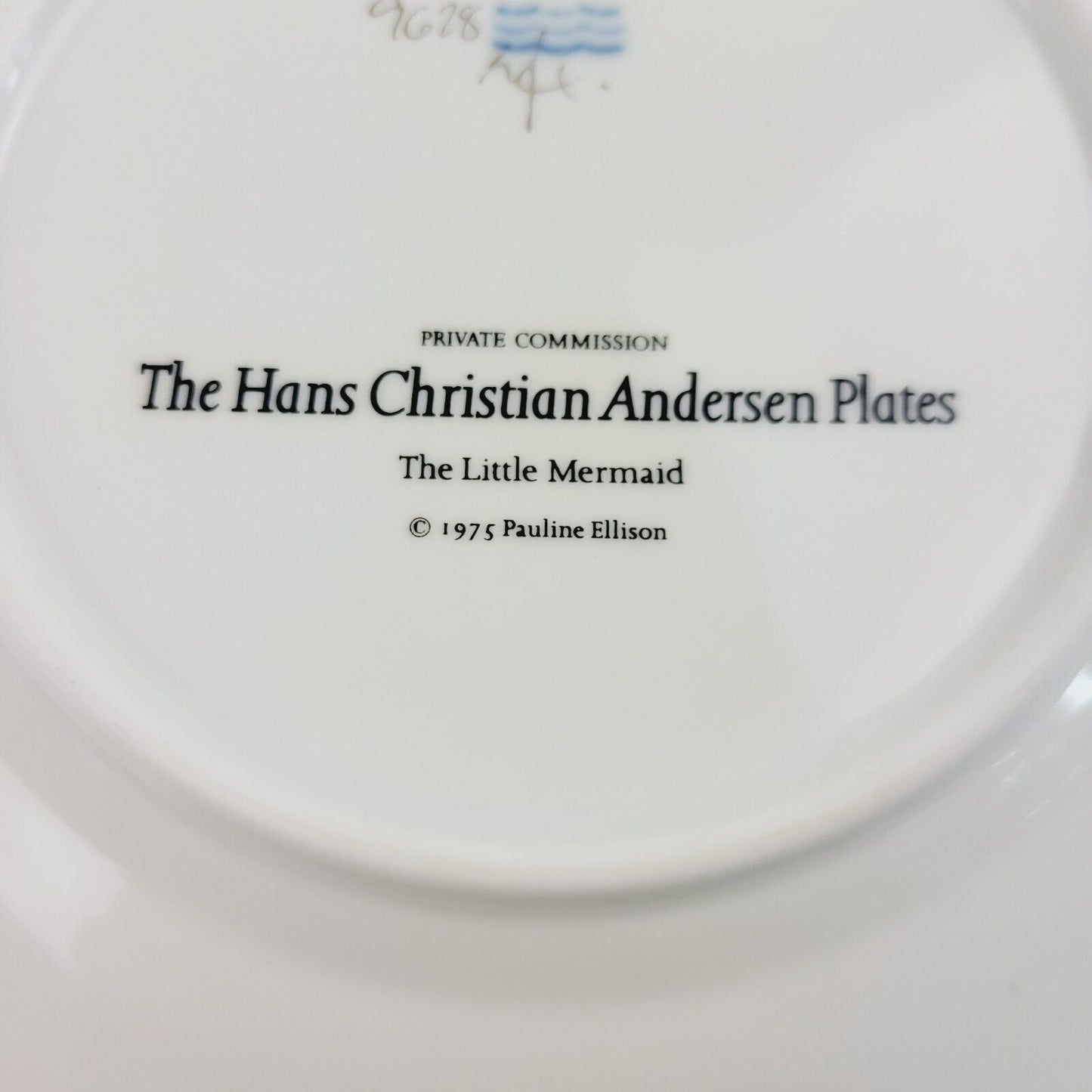 Royal Copenhagen Little Mermaid Hans Christian Andersen Fairy Tale Story Plate, Gold Trim with Etched Design, c.1975-76 Denmark