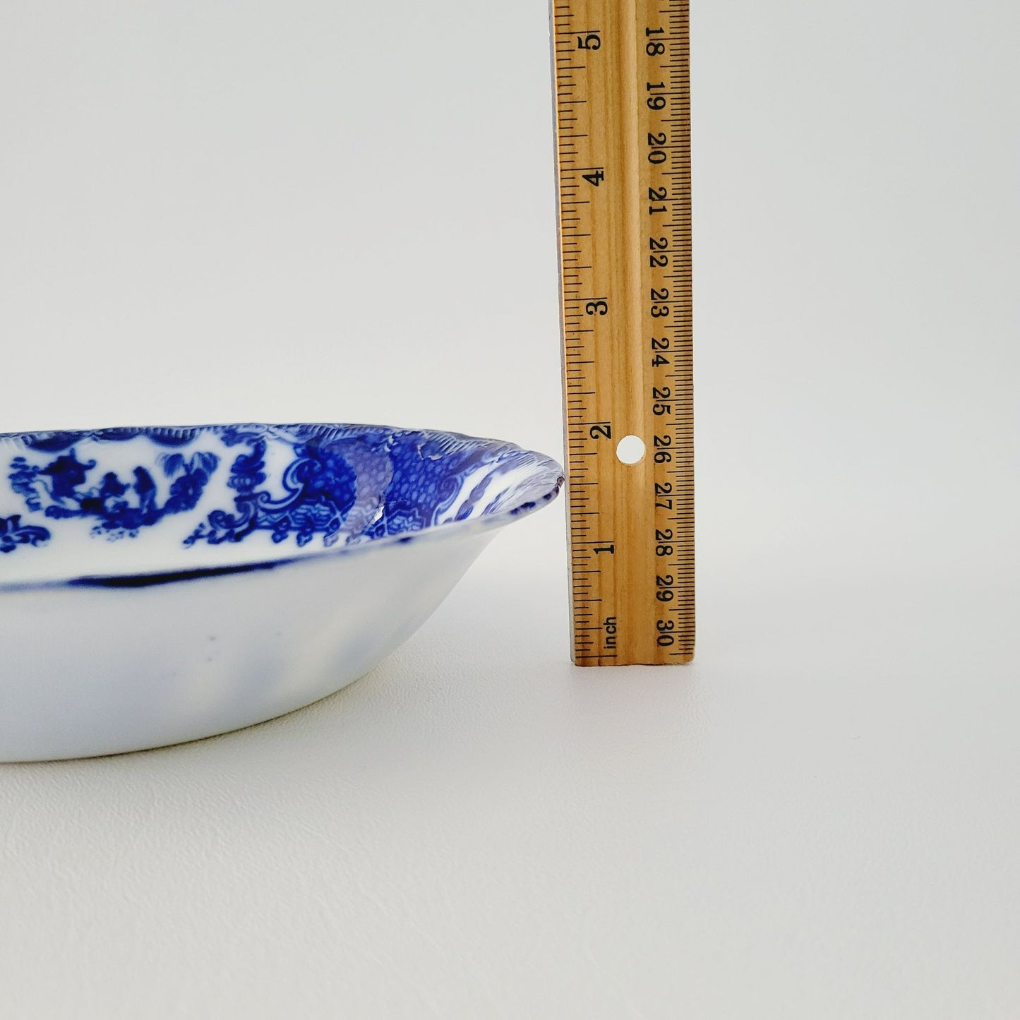 Antique Upper Hanley Pottery Geisha Flow Blue Soup Bowl, c.1895-1900 England