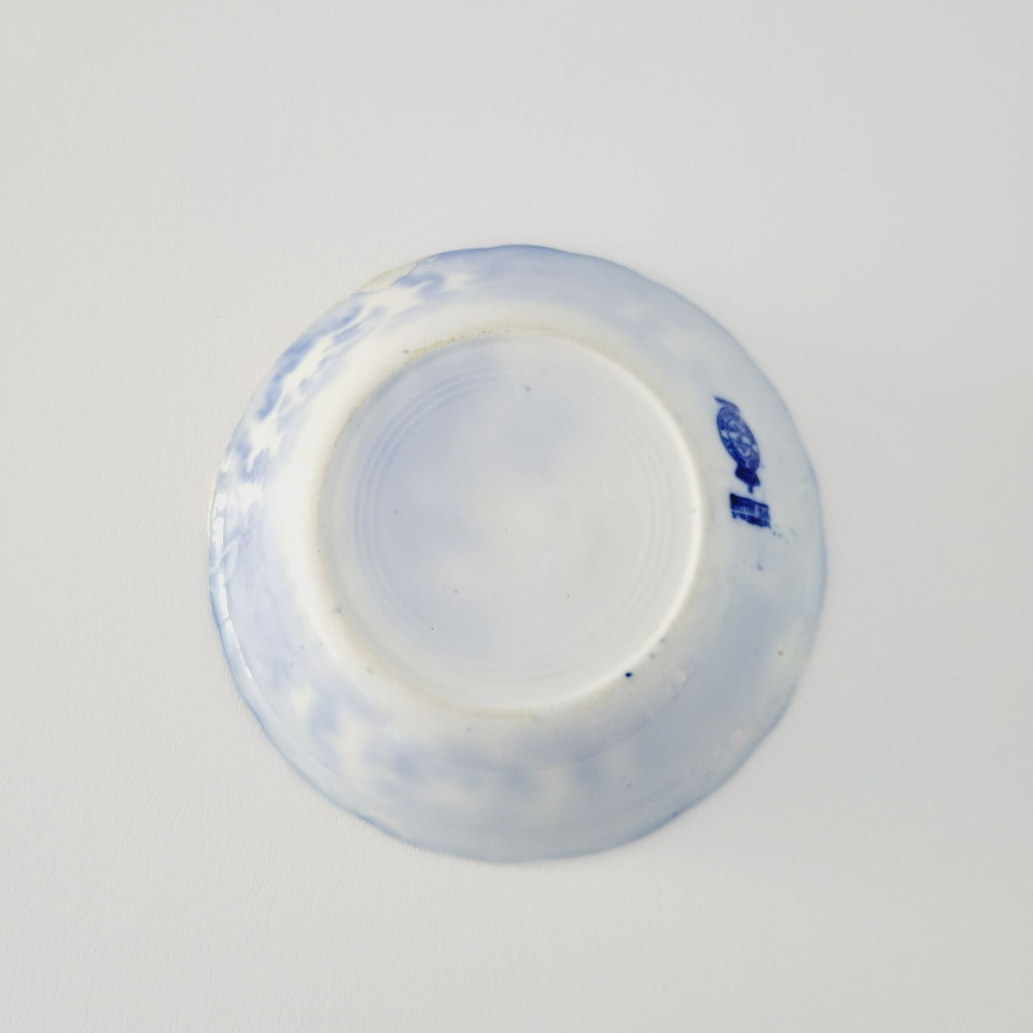Antique Upper Hanley Pottery Geisha Flow Blue Soup Bowl, c.1895-1900 England