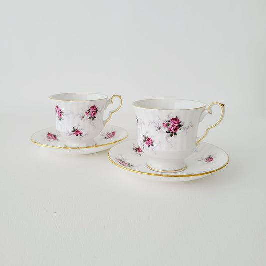 Princess House Windsor Rose Teacup & Saucer, 2 Sets