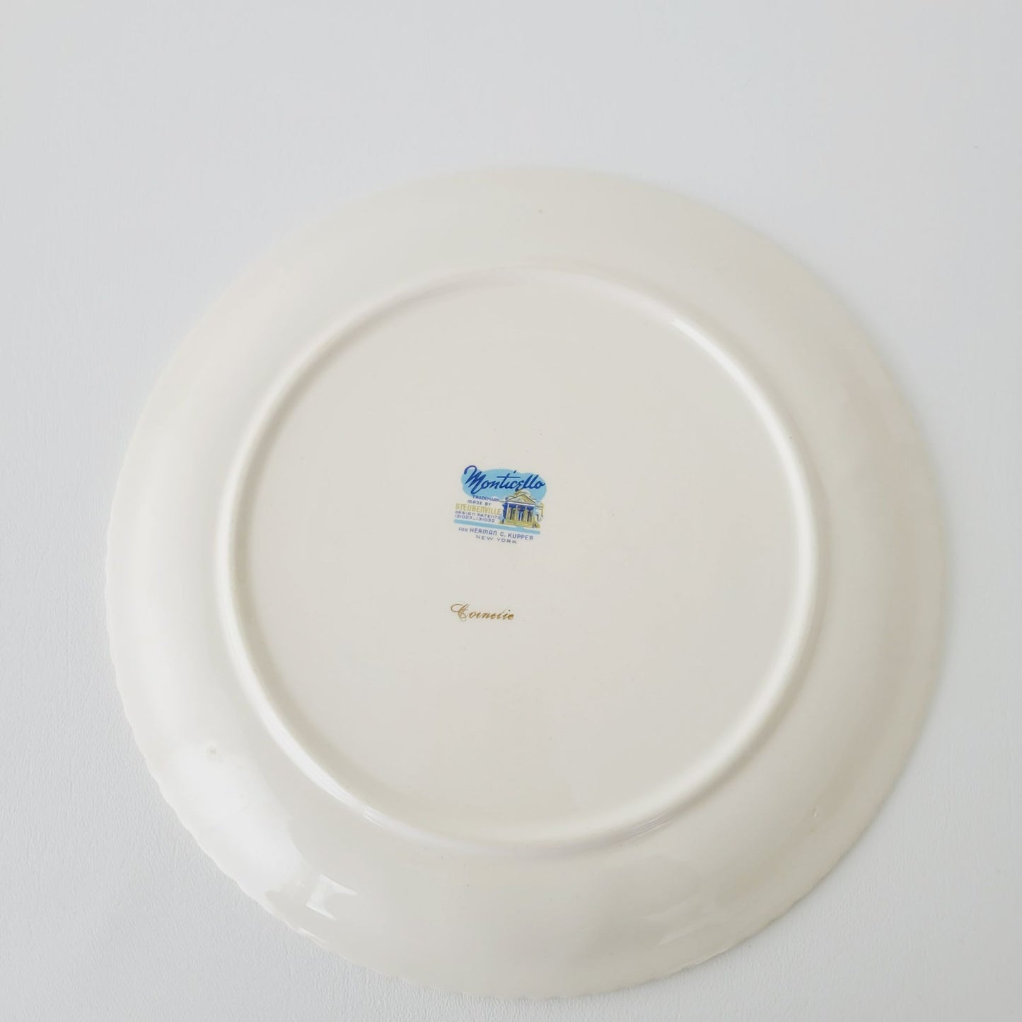 Steubenville Monticello Dinner Plate, c.1940s USA