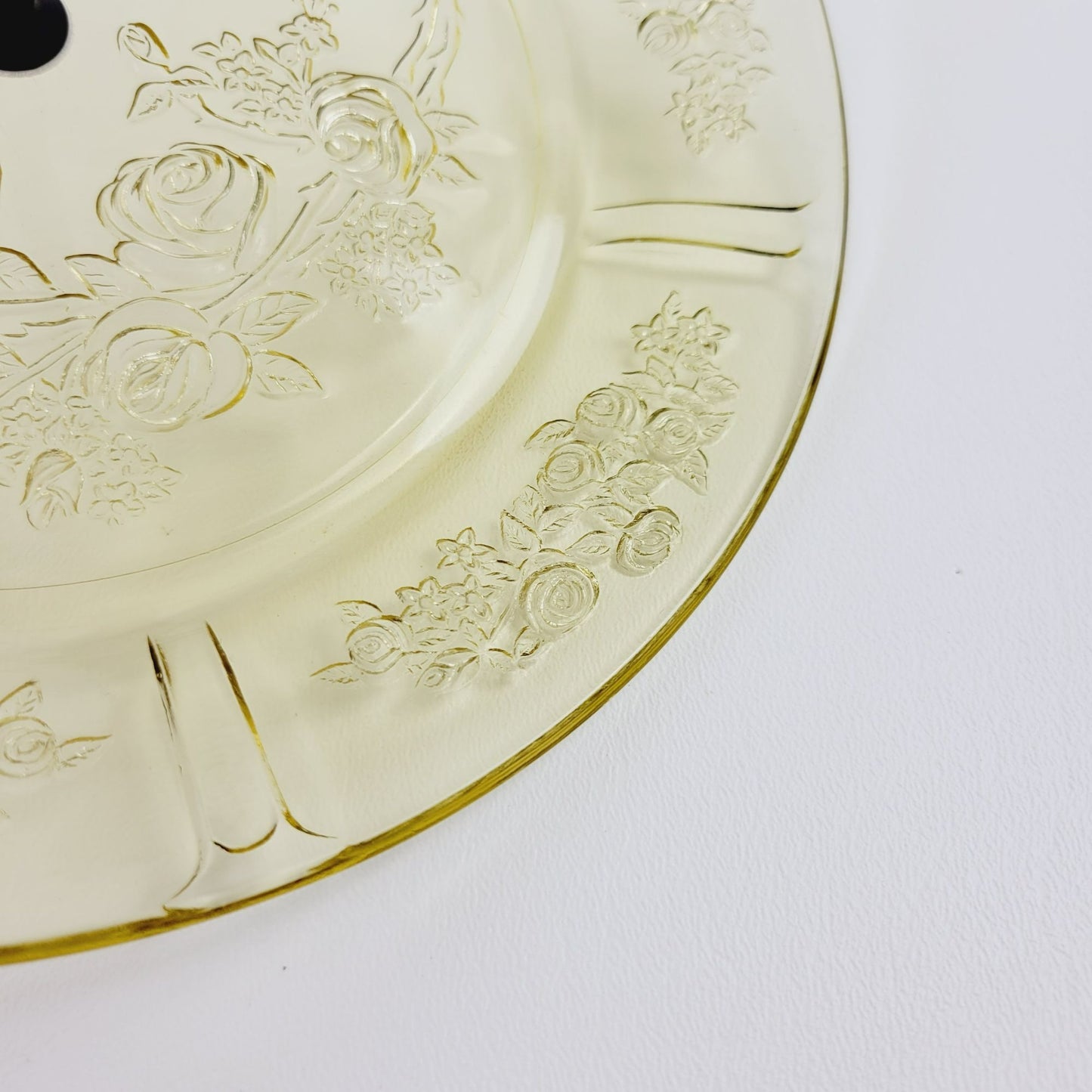 Vintage Tiered Dessert Stand, Yellow Floral, Butterfly & Fruit Design, Spode & Federal Glass Co.