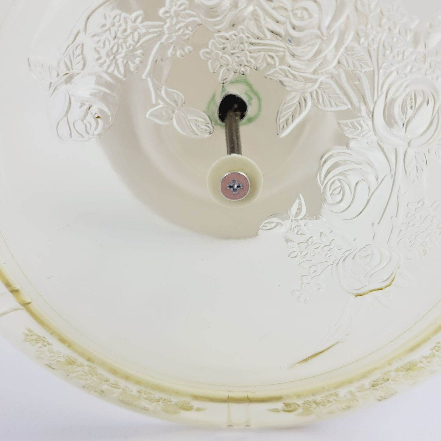 Vintage Tiered Dessert Stand, Yellow Floral, Butterfly & Fruit Design, Spode & Federal Glass Co.