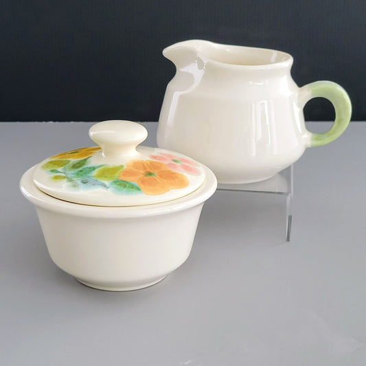 Franciscan Floral Creamer & Sugar Bowl, c.1970s USA