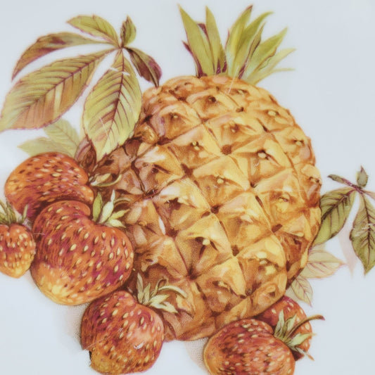 PM Jaeger & Co. Harvest Dinner Plate, Pineapple & Strawberry, c.1950-60 Bavaria Germany