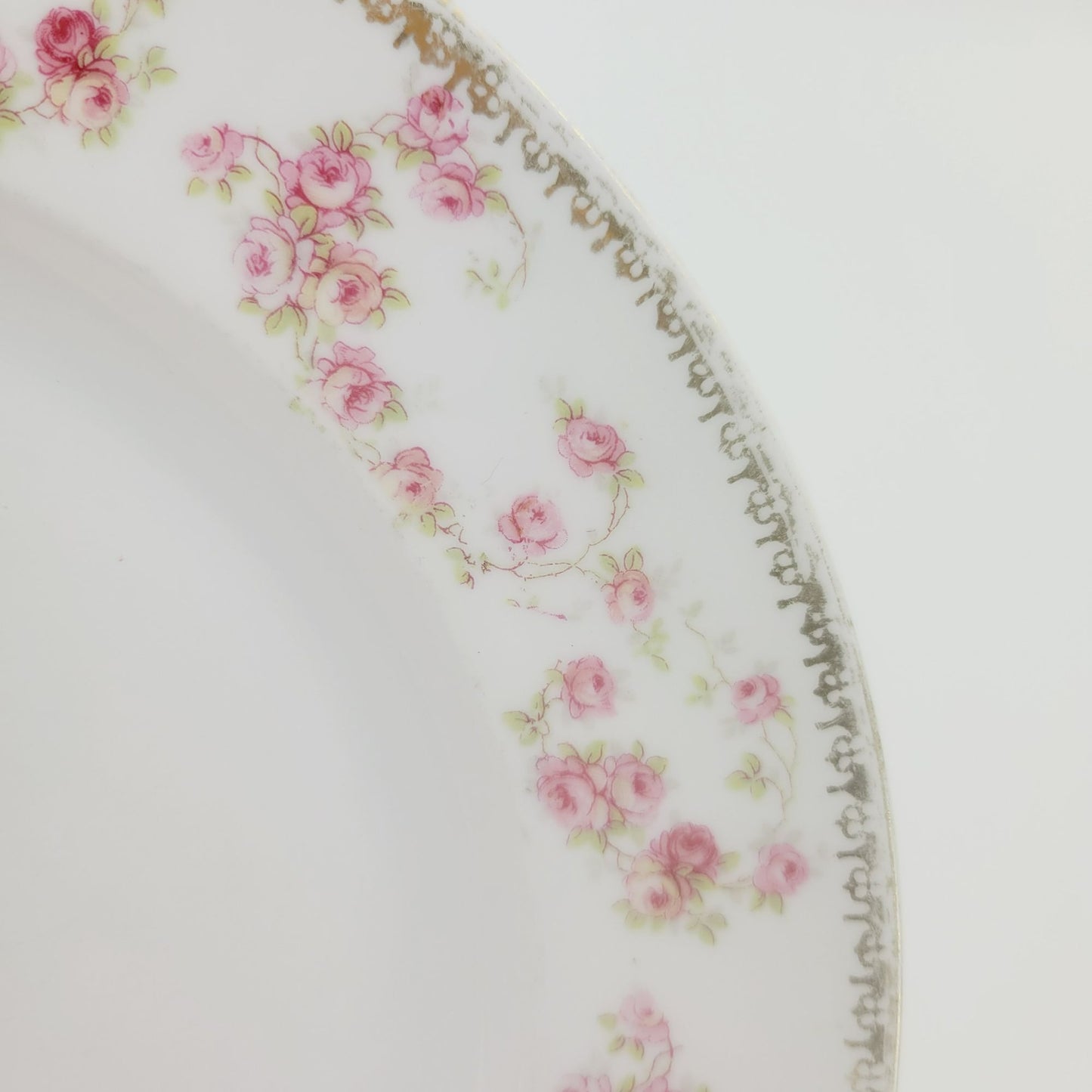 Royal Bayreuth Pink Floral Dinner Plate, c.1902-46 Germany