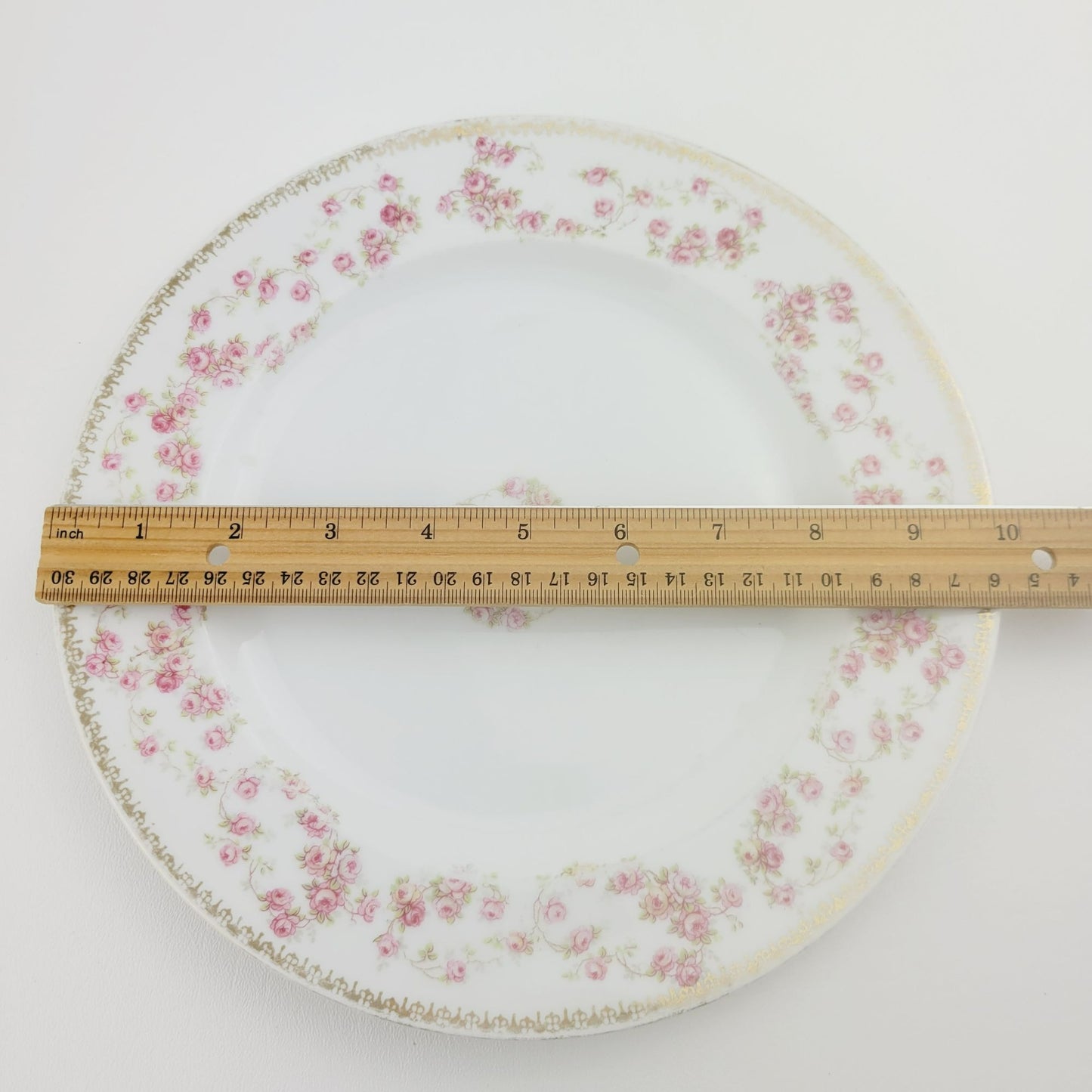 Royal Bayreuth Pink Floral Dinner Plate, c.1902-46 Germany