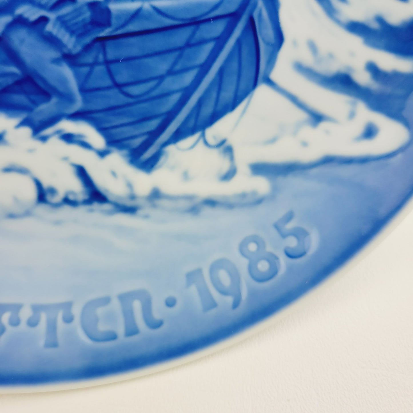 Vintage B&G 1985 Annual Christmas Jubilee Wall Plate, Lifeboat at Work, Made in Denmark