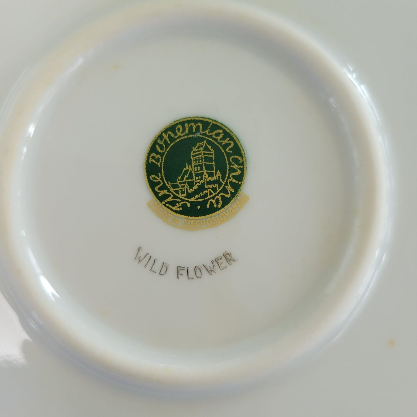 Bohemian China Wild Flower 13" Round Platter, Made in Czechoslovakia