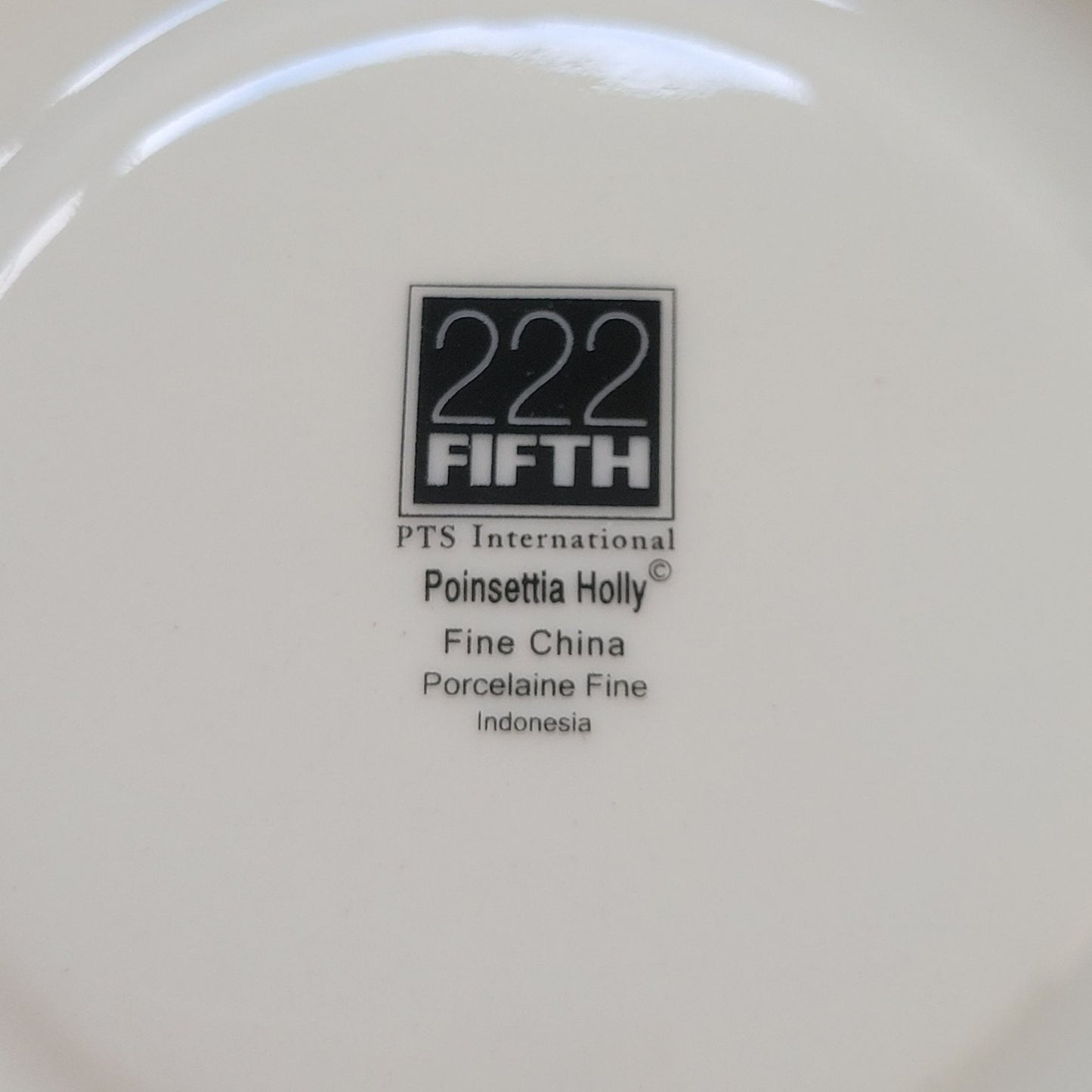 222 Fifth Holiday Wishes & Poinsettia Holly Cup & Saucer, 2 Sets
