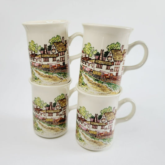 Wade Countryside Coffee Mug, Set 4, Made in England