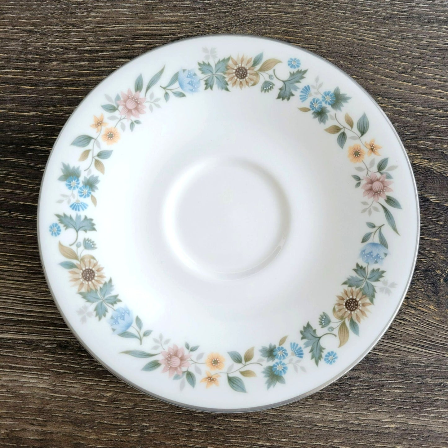 Vintage Royal Doulton Pastorale Teacup & Saucer, 2 Sets, c.1970-90s England