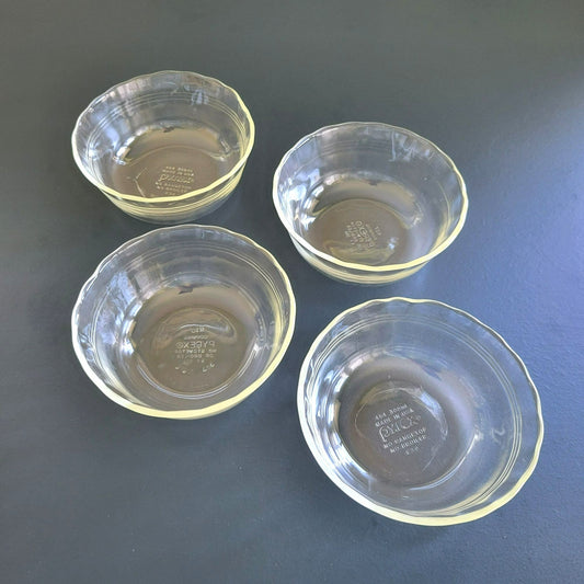 Pyrex Custard Cup Dessert Bowl, Set of 4, USA Made
