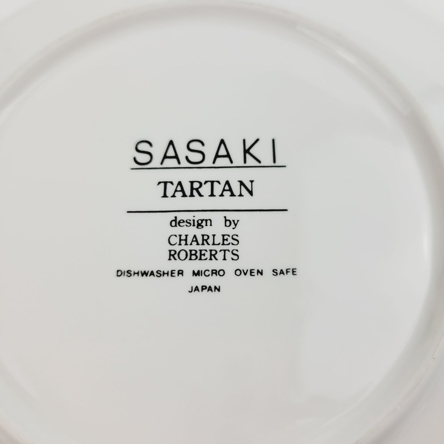 Sasaki Tartan Cup & Saucer, 2 Sets, Red and Dark Green Plaid, Japan c1990s