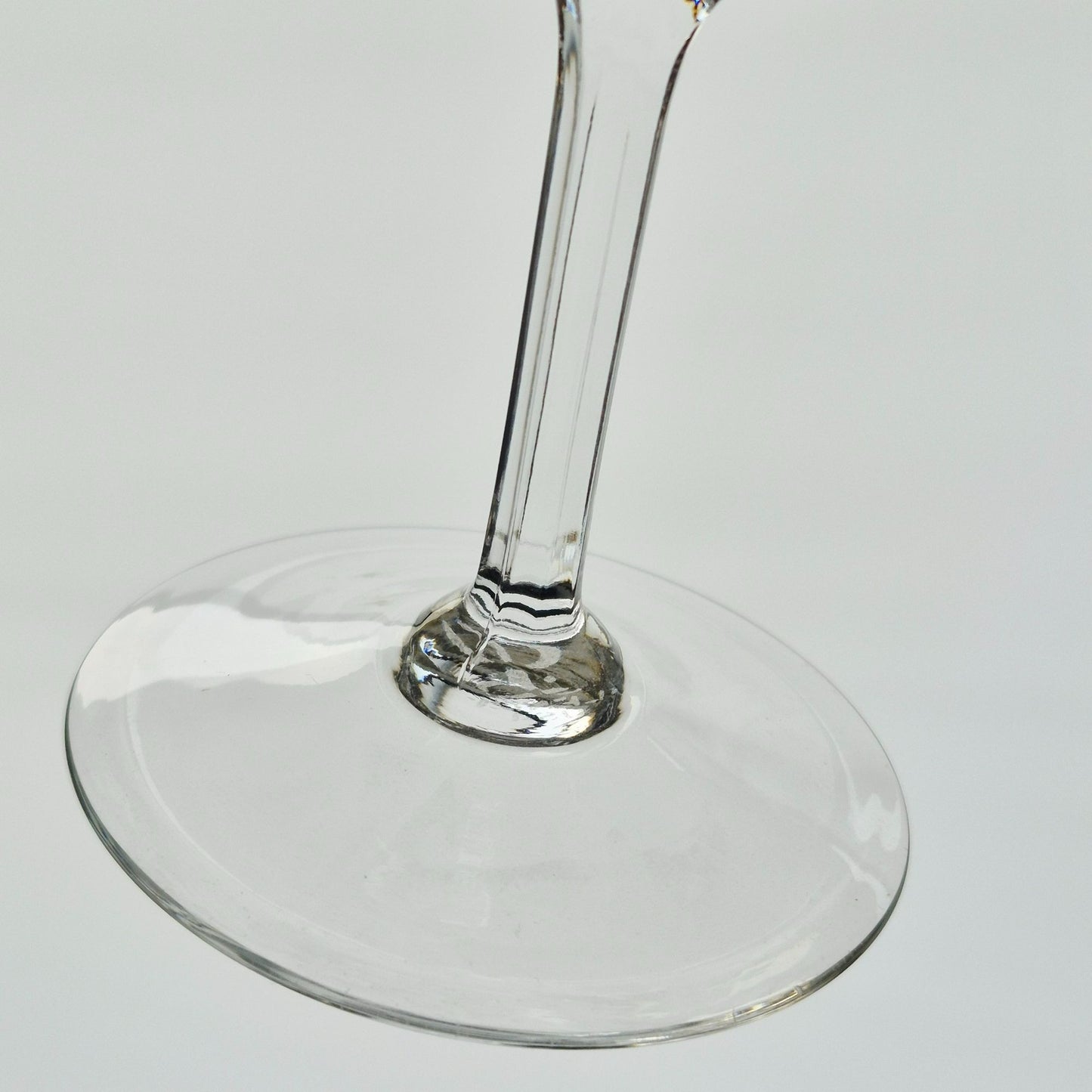 Lenox "Moonspun" Crystal Wine Glass, Set of 2, Platinum Trim, USA c.1975-89