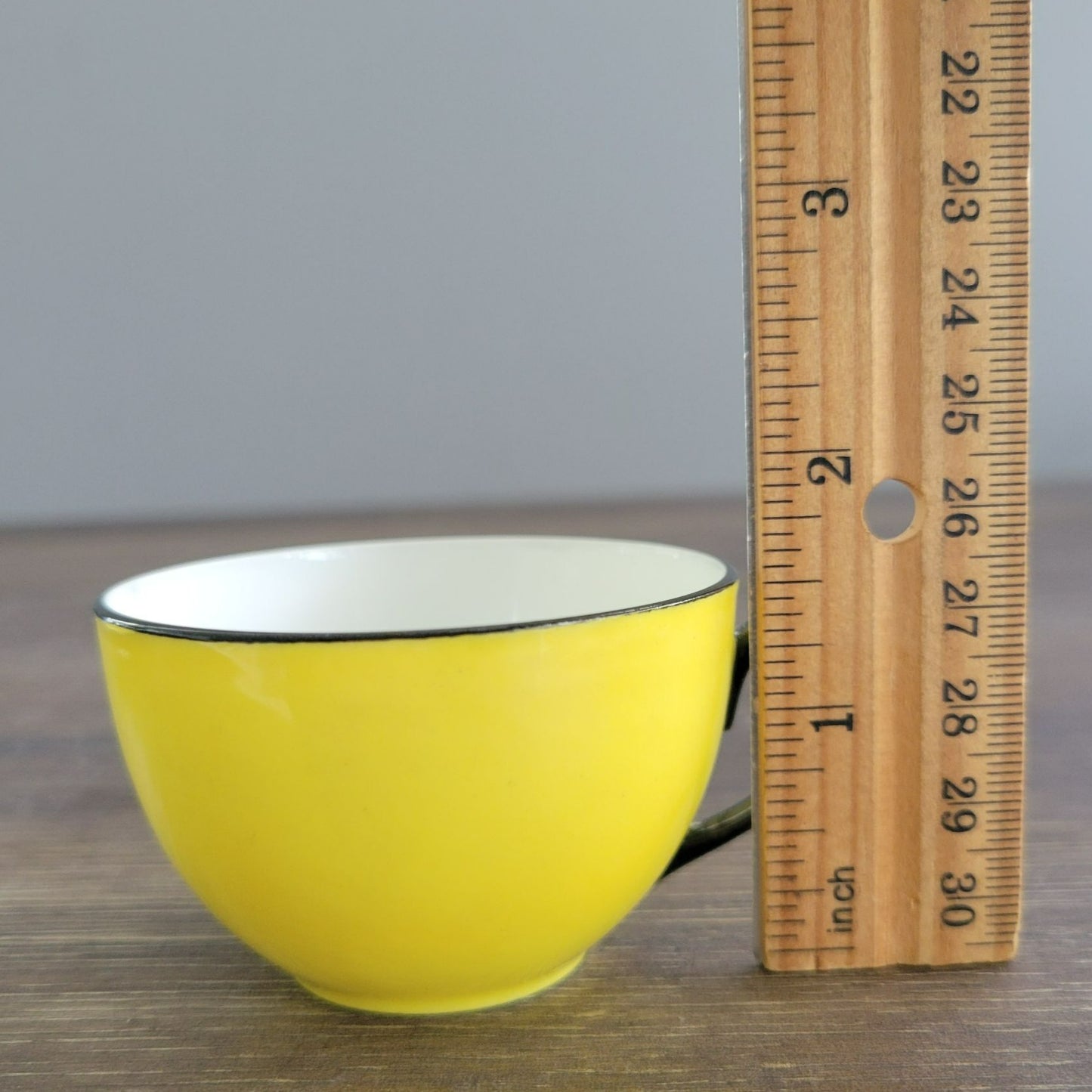 Art Deco Yellow Demitasse Espresso Cup & Saucer, Made in Czechoslovakia