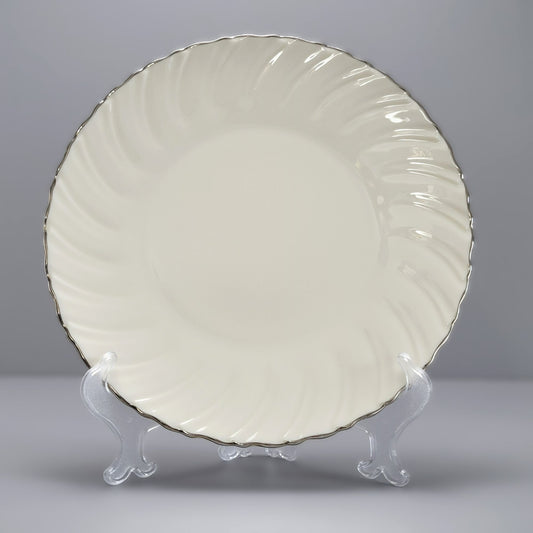 Lenox Weatherly Dinner Plate, Platinum Trim, c.1959-86 USA Made