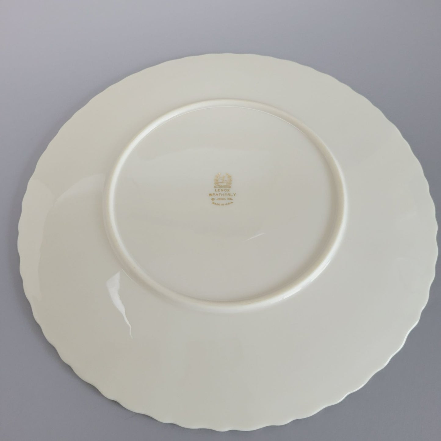Lenox Weatherly Dinner Plate, Platinum Trim, c.1959-86 USA Made