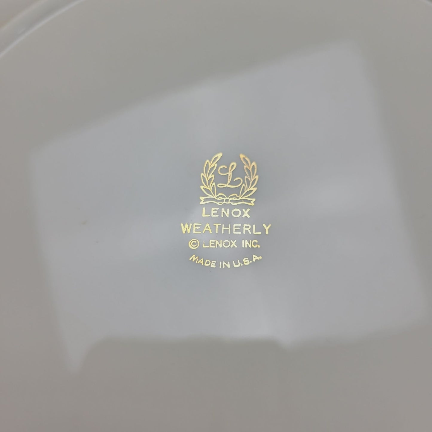 Lenox Weatherly Dinner Plate, Platinum Trim, c.1959-86 USA Made