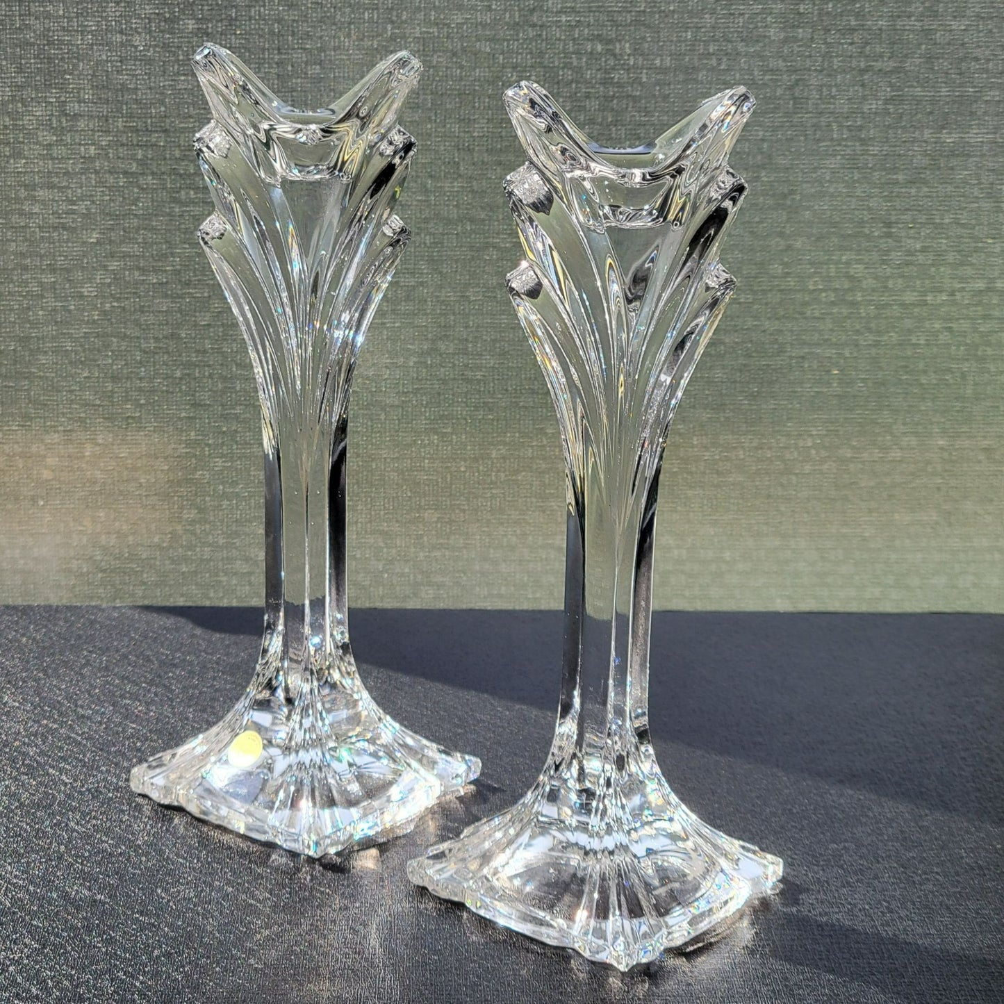 Mikasa Deco Crystal 9" Candlestick Set of 2