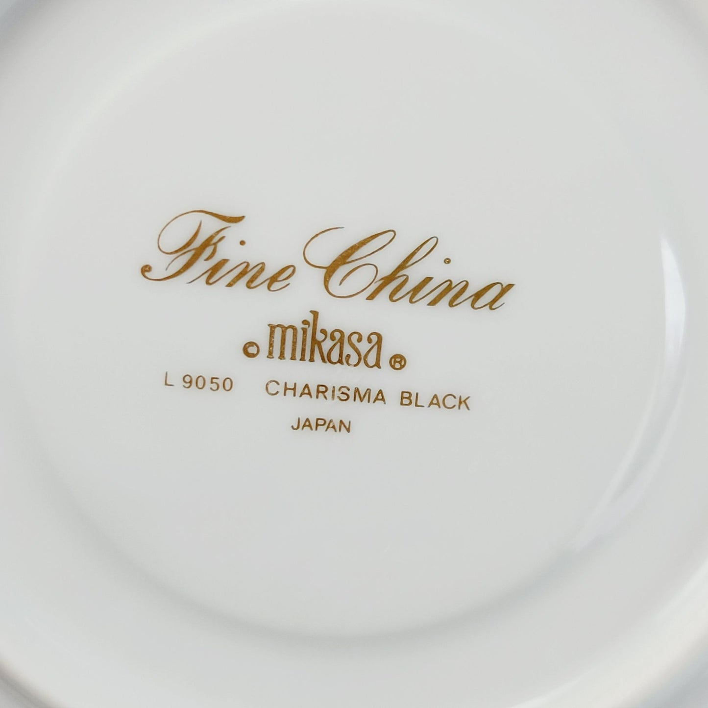 Retro Mikasa Charisma Black Footed Teacup & Saucer, 2 Sets, Black & White with Pink & Blue Floral Design, c.1980s Japan