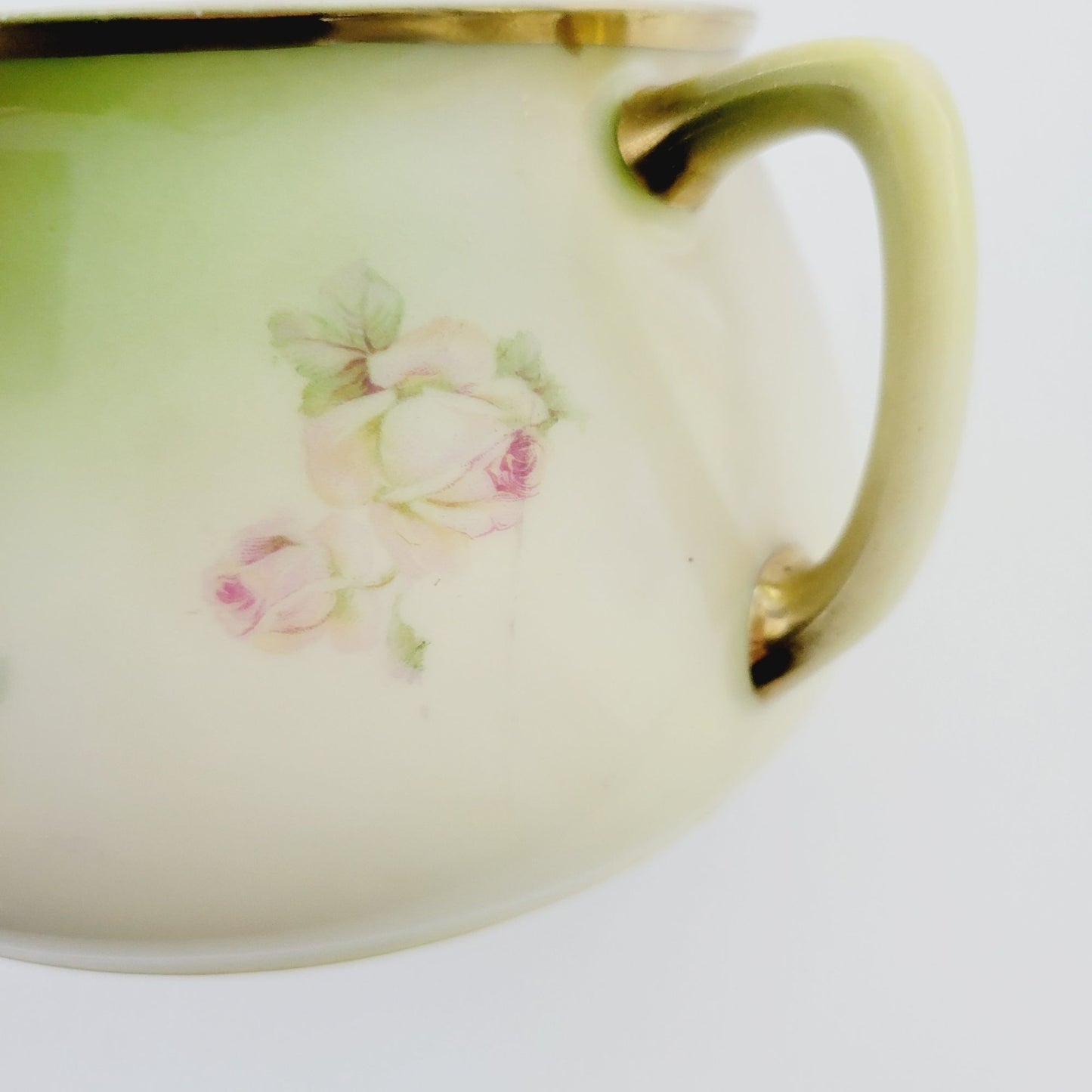 Antique Prince Regent Cracker Biscuit Jar, Hand Painted Roses with Gold Trim, Germany c.1880-1918