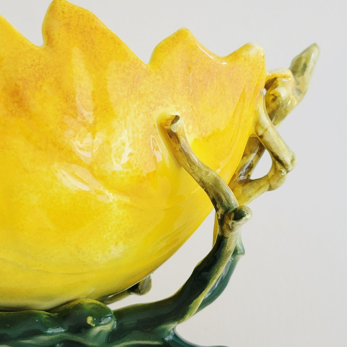Freeform Leaf Shaped Centerpiece Bowl, Embossed Design