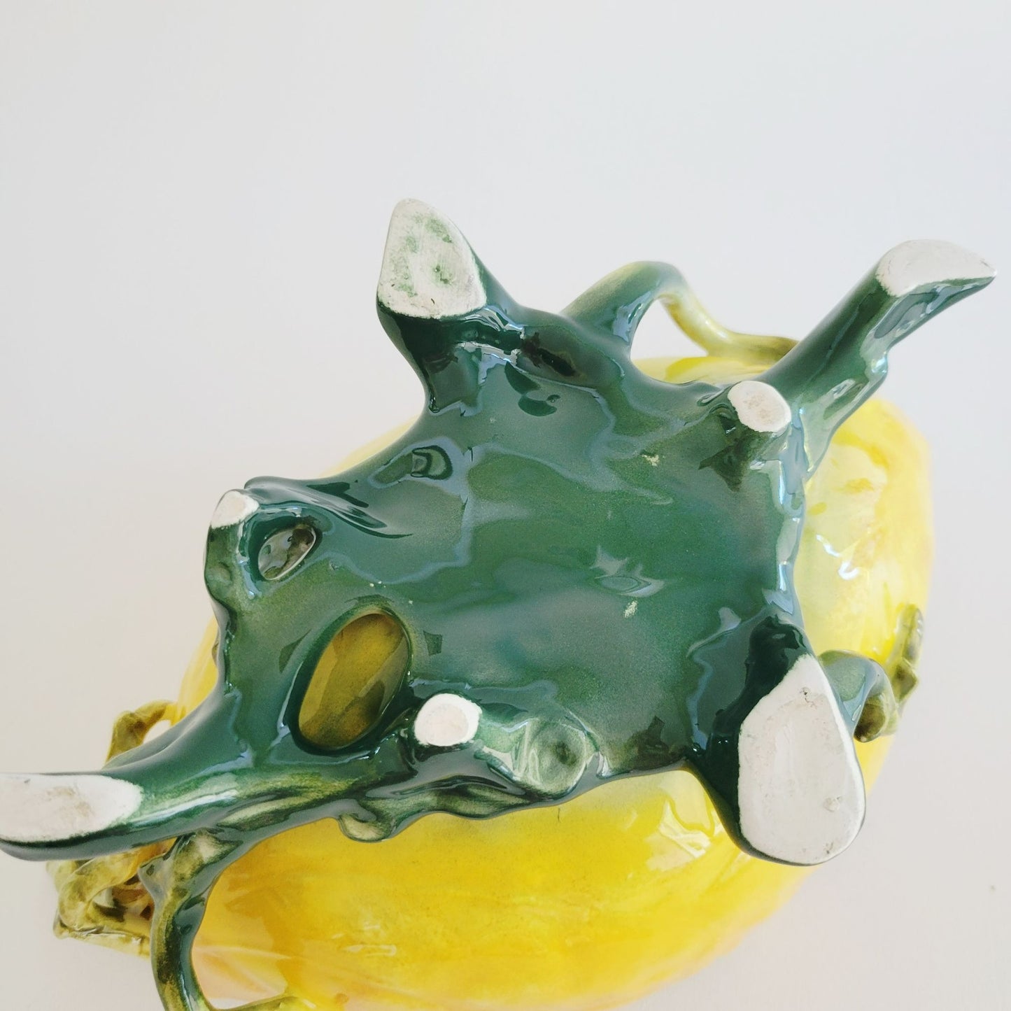 Freeform Leaf Shaped Centerpiece Bowl, Embossed Design