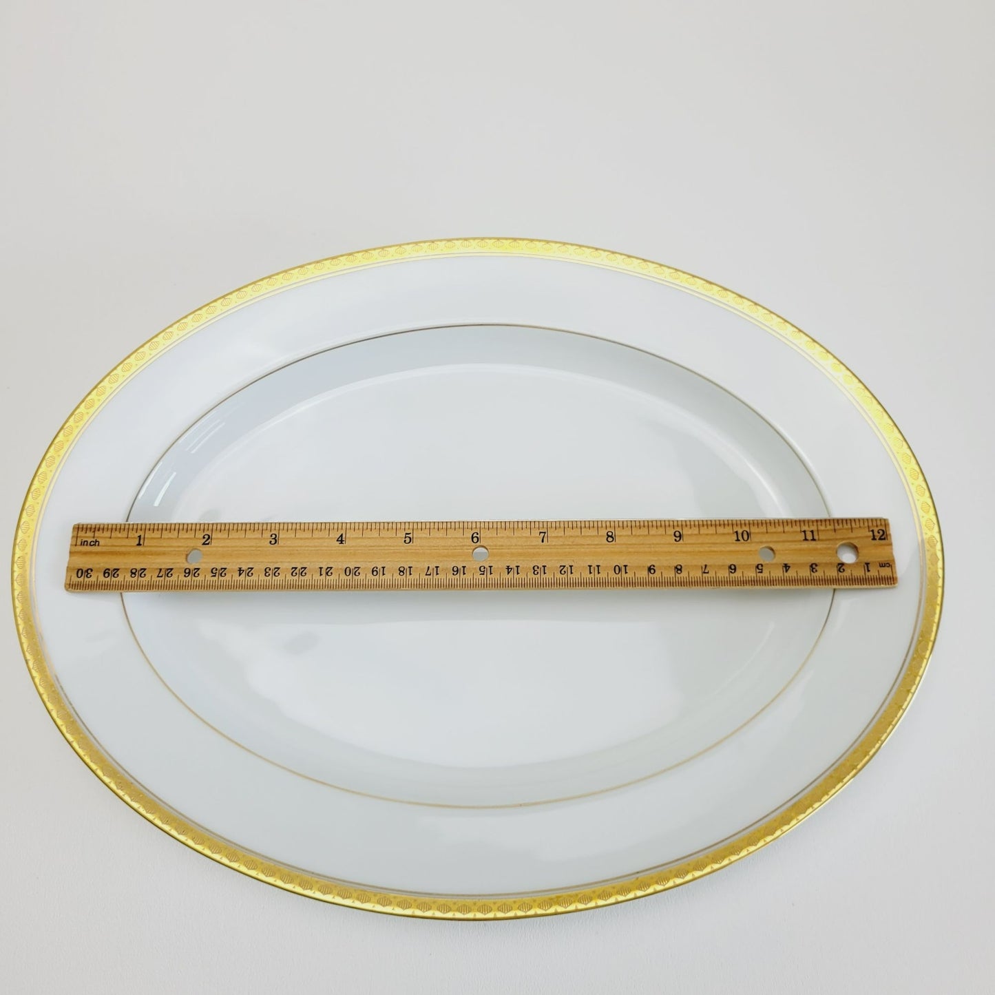 Noritake Richmond 13" Oval Platter, with Etched Gold Band