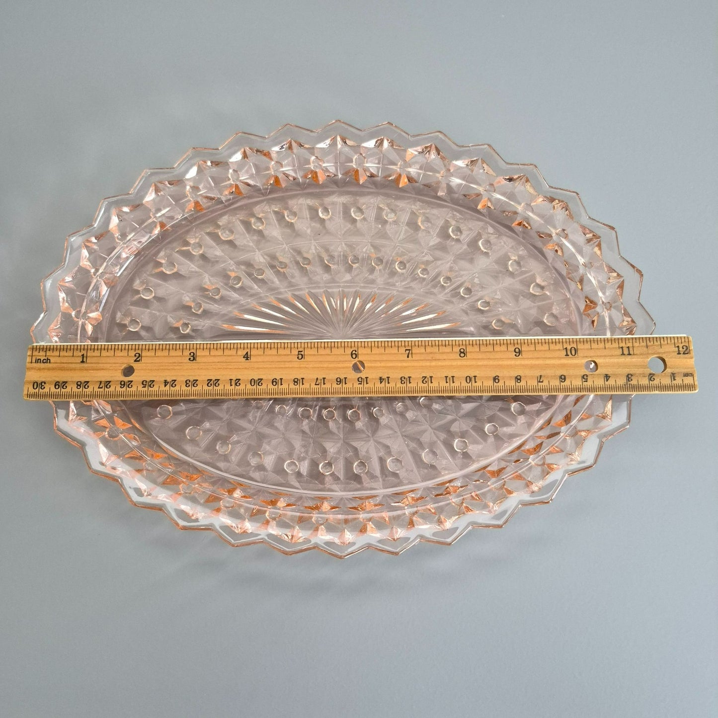 Jeannette HOLIDAY PINK Oval Serving Platter, c.1940-60s USA