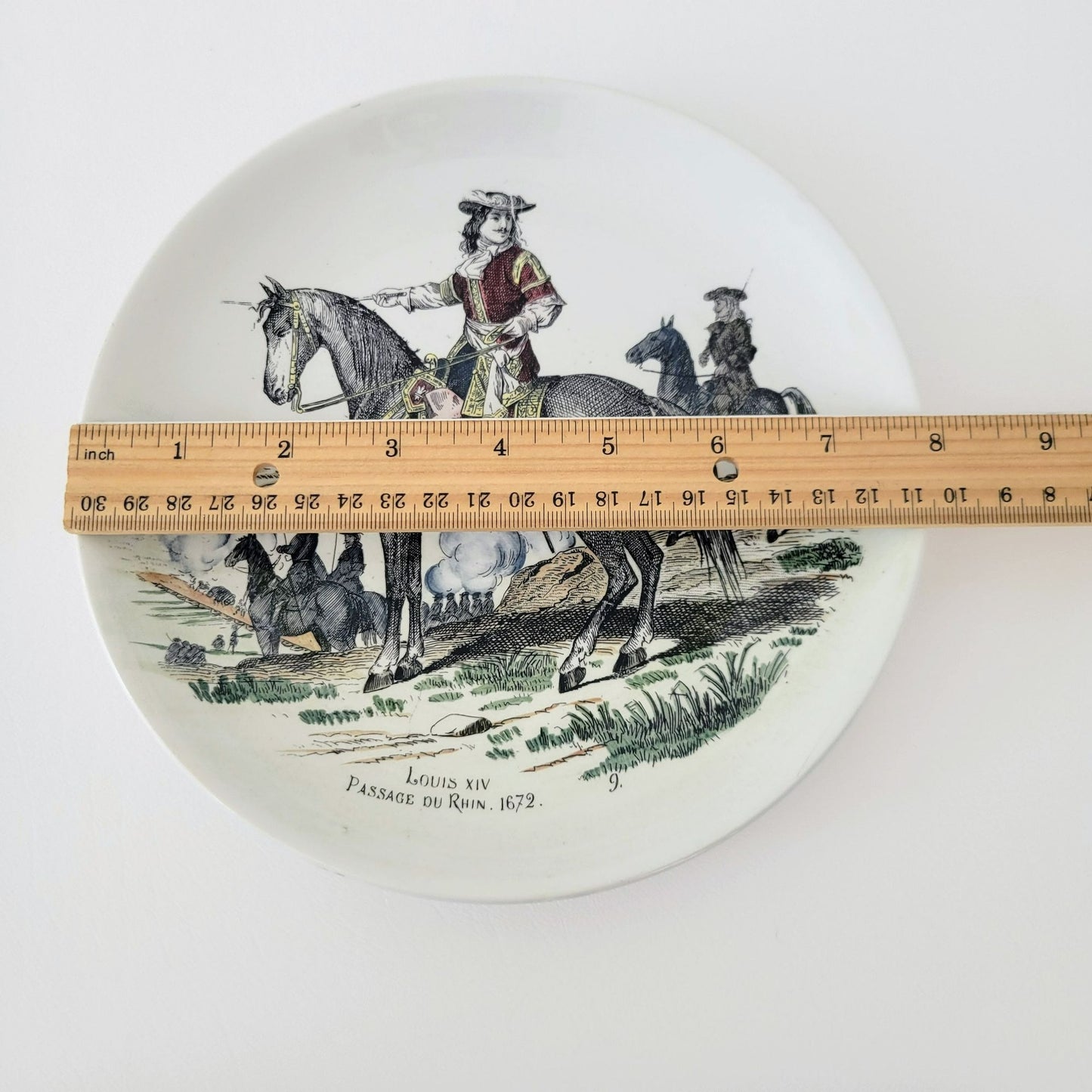 Vintage Terre De Fer French Military Plate, Louis XIV Passage Du Rhin 1692 NOS Gloires Militaires