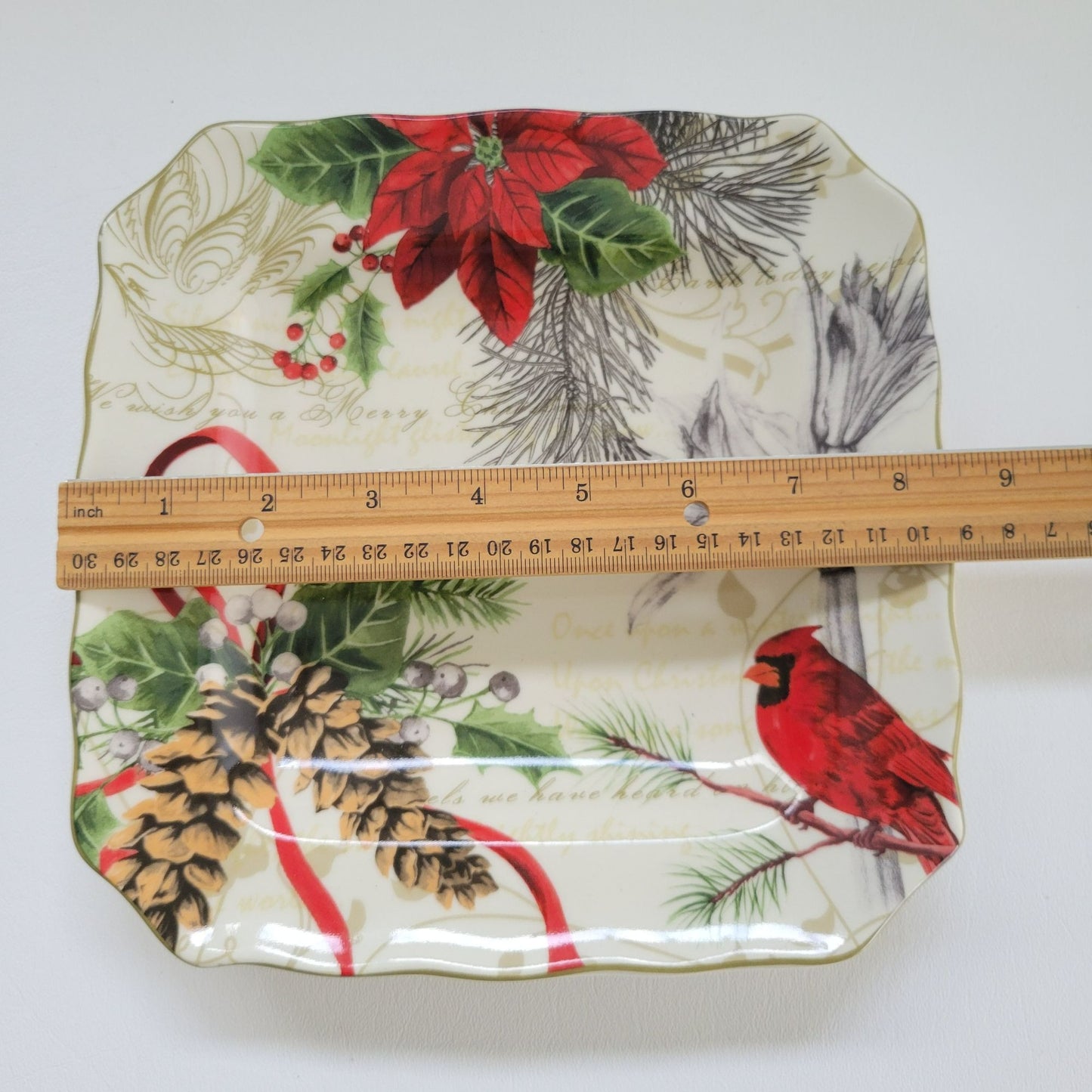 222 Fifth Holiday Wishes Dinner & Salad Plate Set of 2