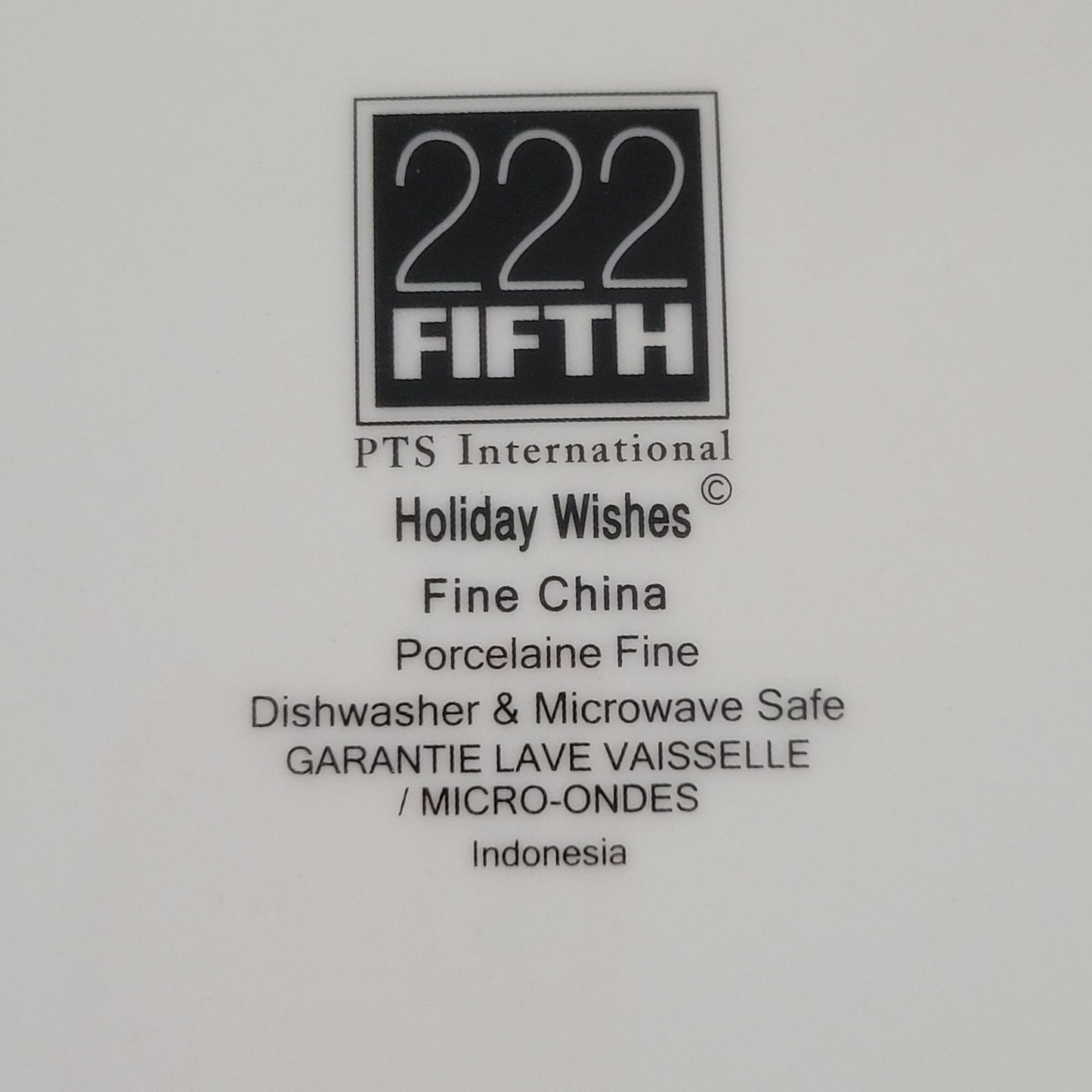 222 Fifth Holiday Wishes Dinner & Salad Plate Set of 2