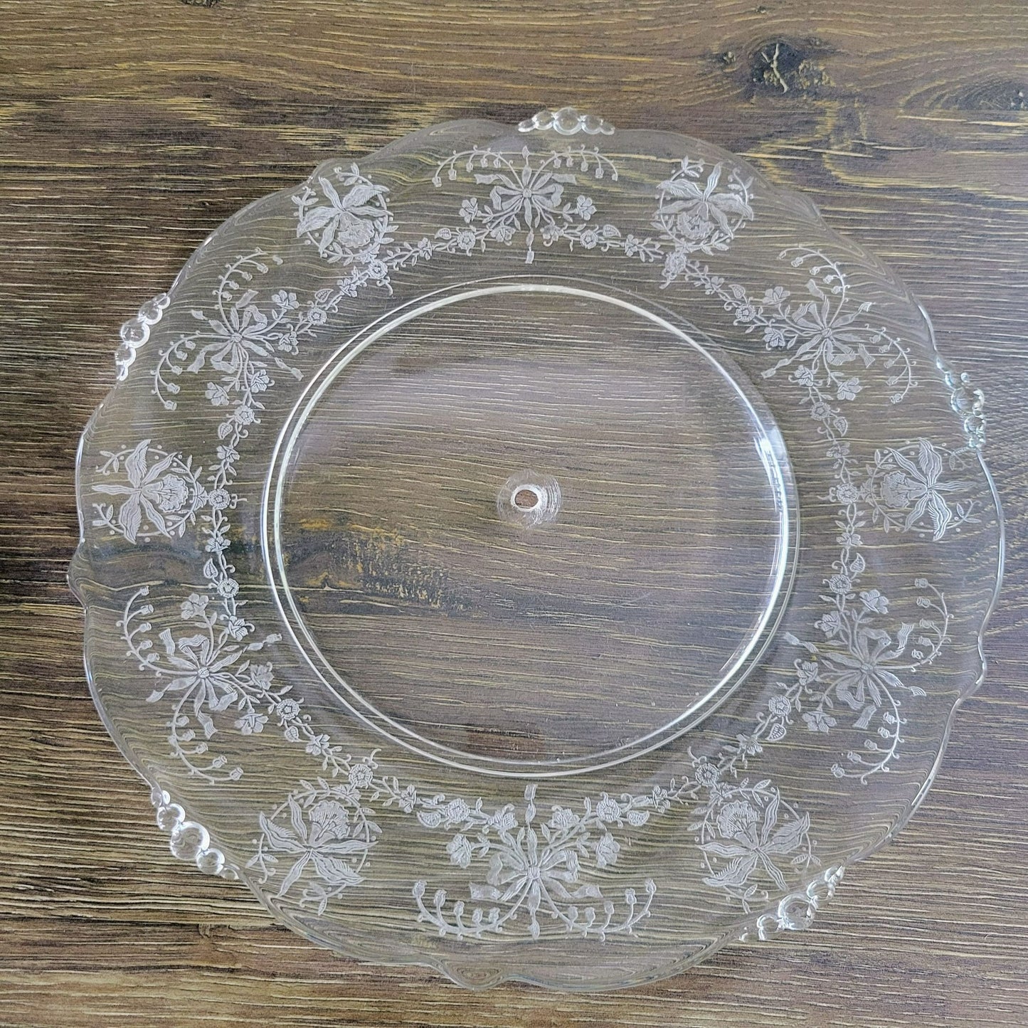 Mismatched Vintage 2-Tiered Glass Dessert Stand, Fenton Silver Crest & Heisey Orchid