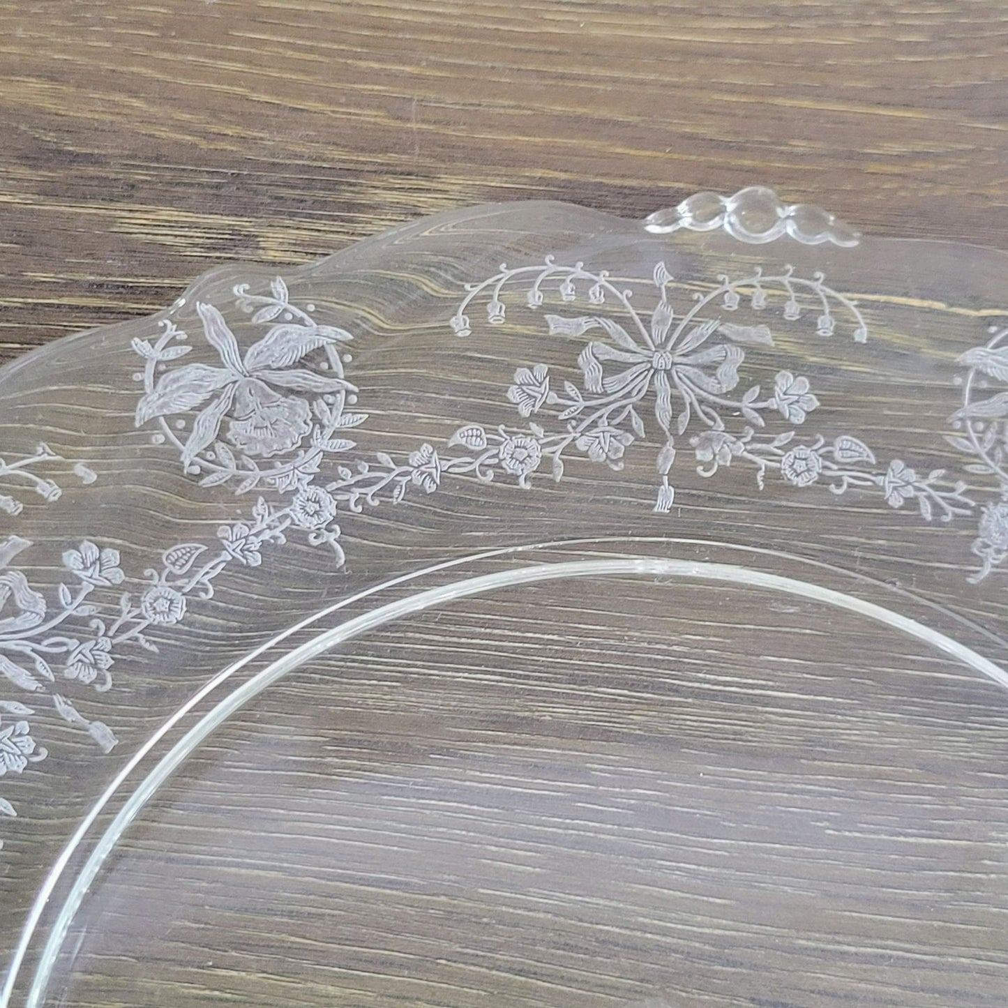 Mismatched Vintage 2-Tiered Glass Dessert Stand, Fenton Silver Crest & Heisey Orchid