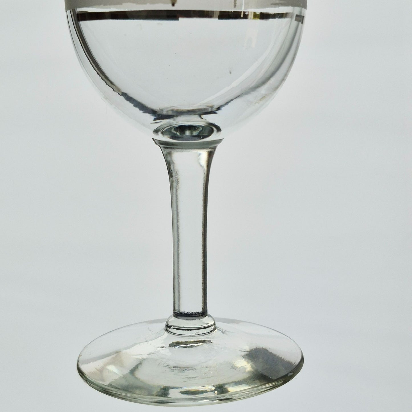 Libbey Glass "Silver Leaf" Wine Glass, Set of 2, USA c.1953-1978