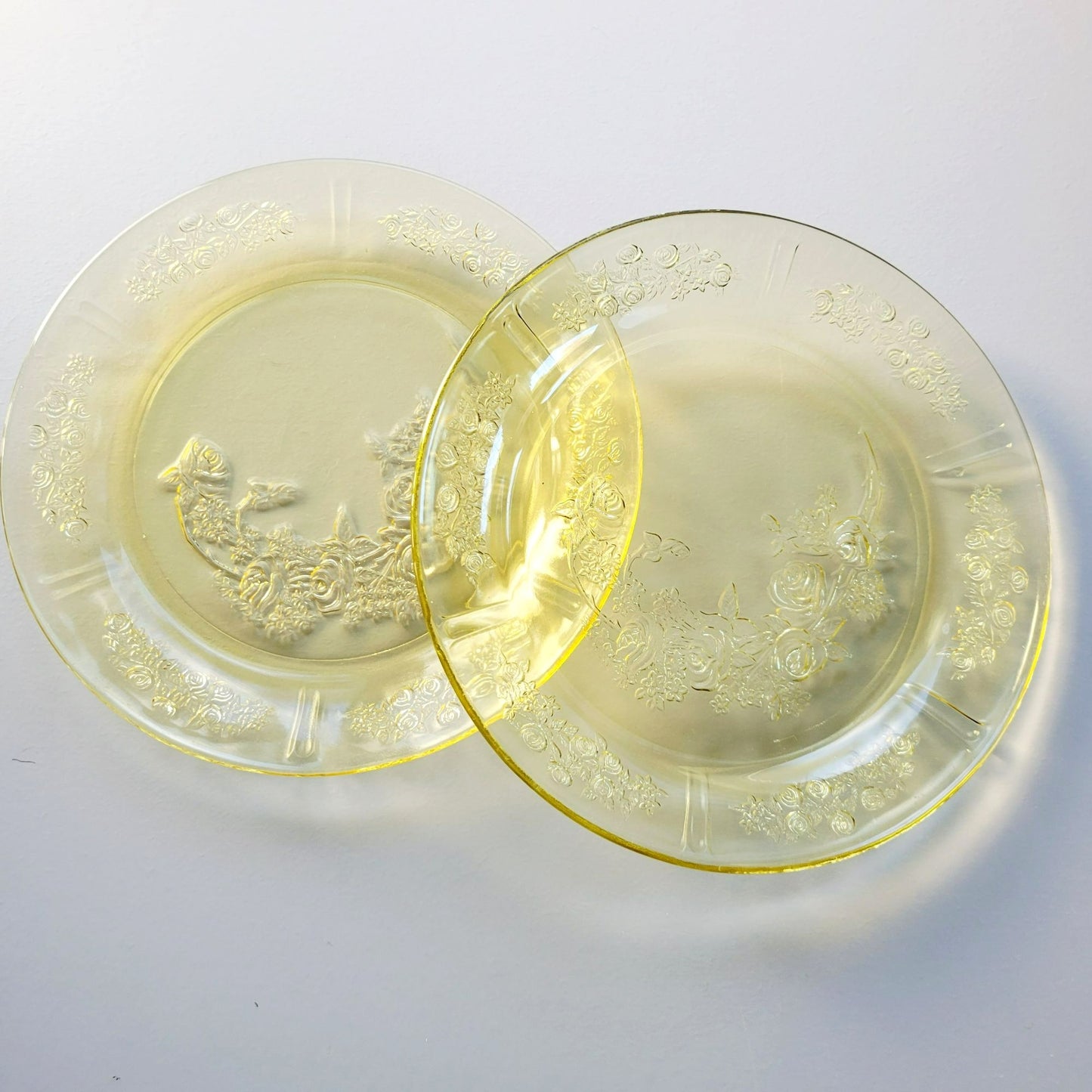 Federal Glass Sharon Luncheon Plate Set of 2, c.1930s USA
