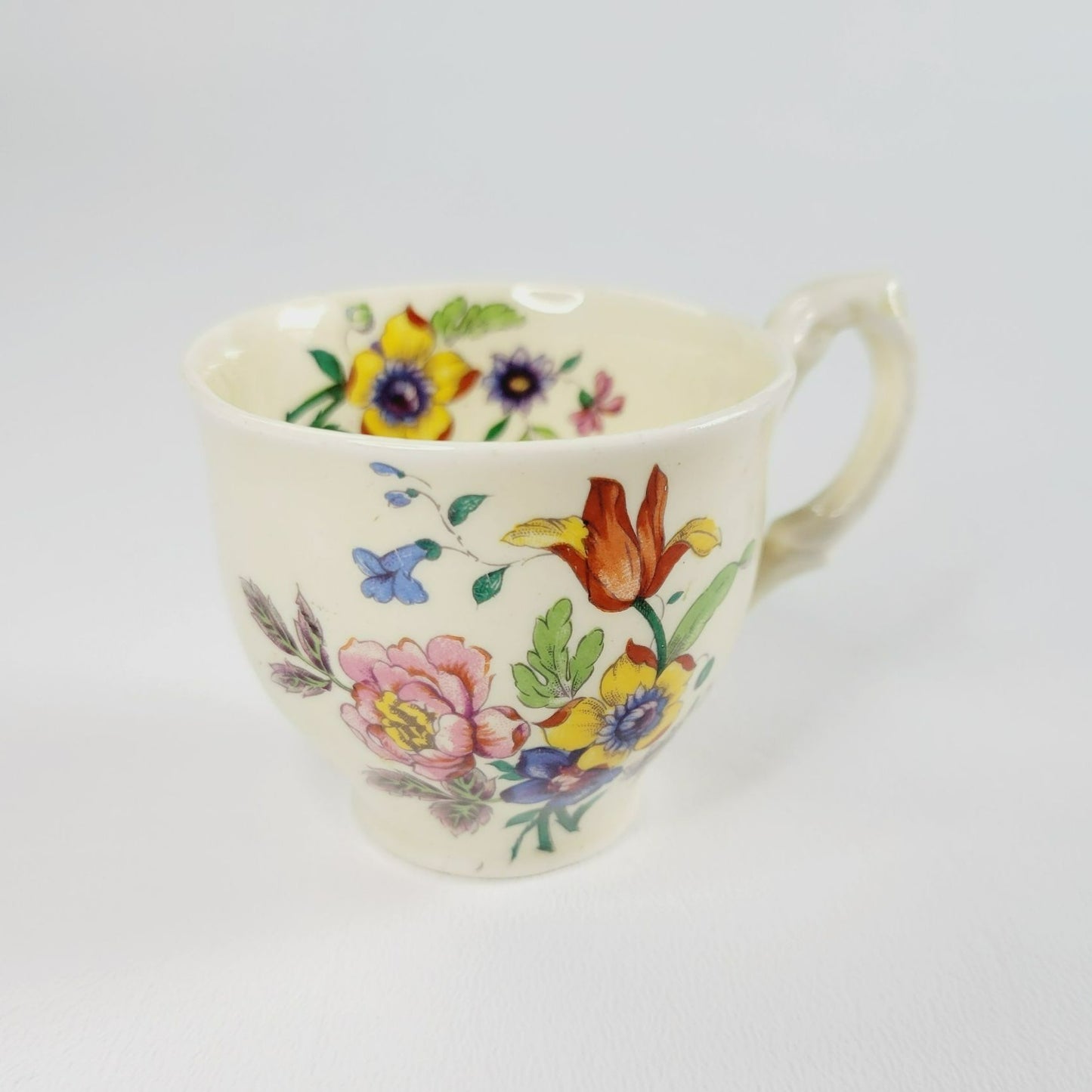WH Grindley Floral Demitasse Cup & Saucer, 2 Sets, c1936-40 England