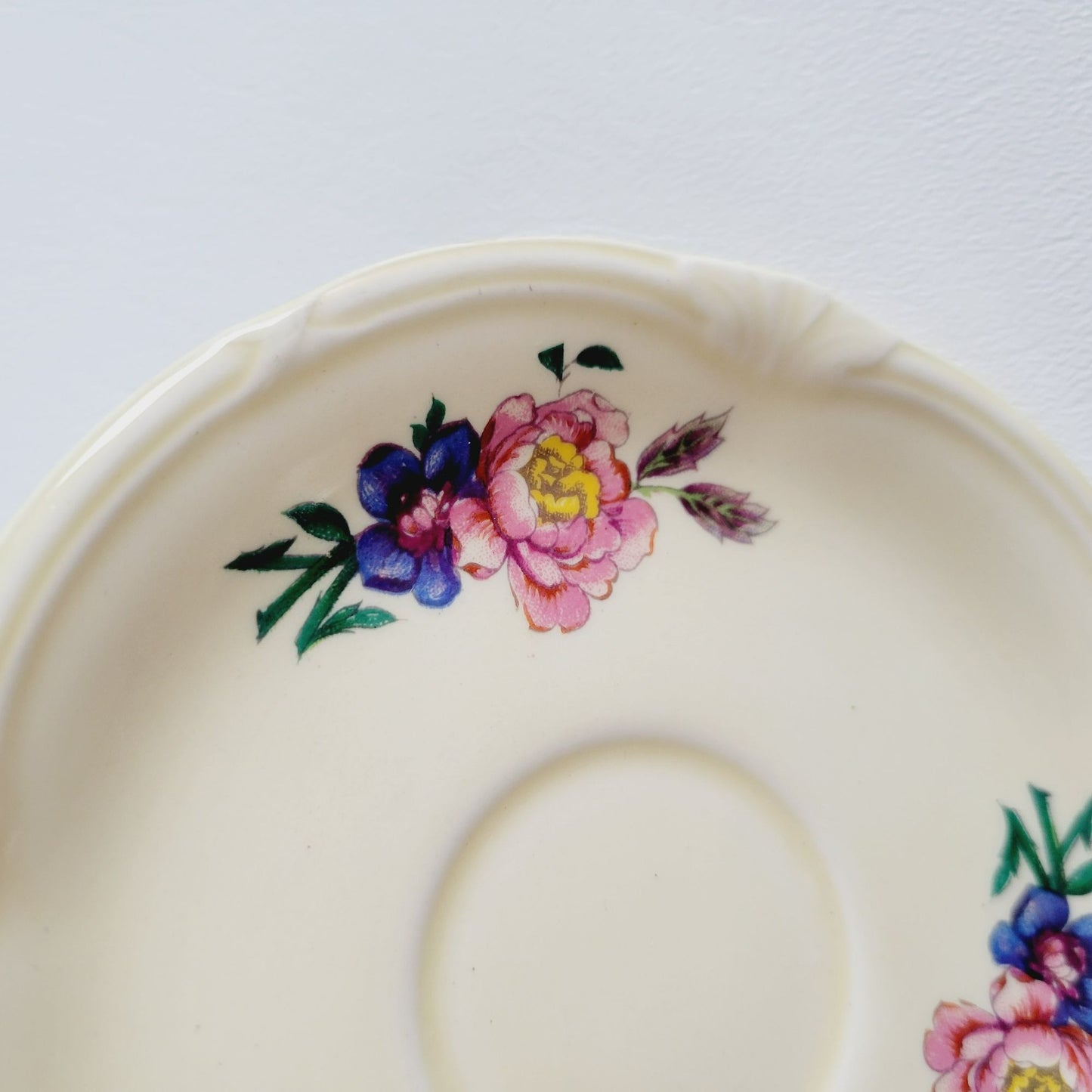 WH Grindley Floral Demitasse Cup & Saucer, 2 Sets, c1936-40 England