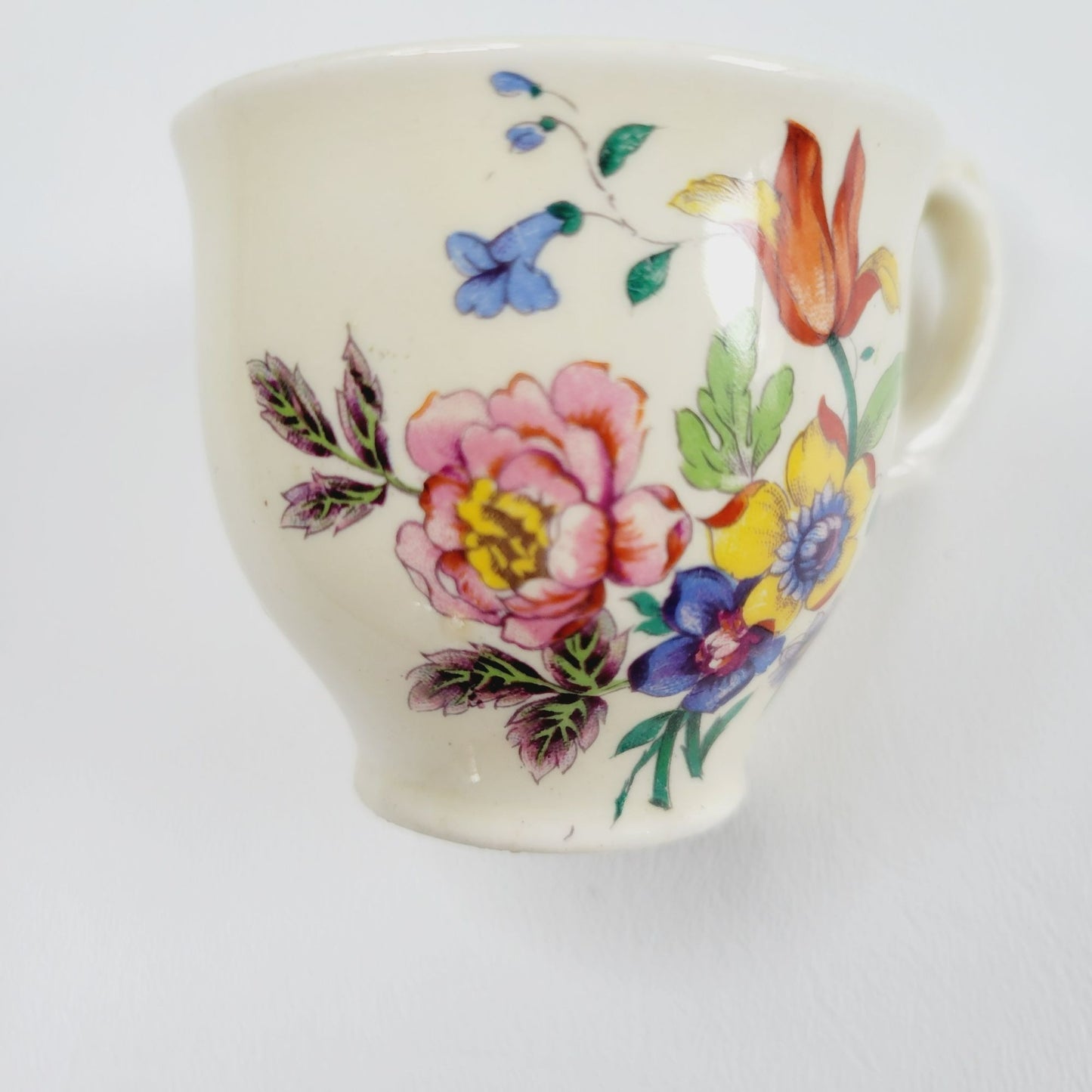 WH Grindley Floral Demitasse Cup & Saucer, 2 Sets, c1936-40 England