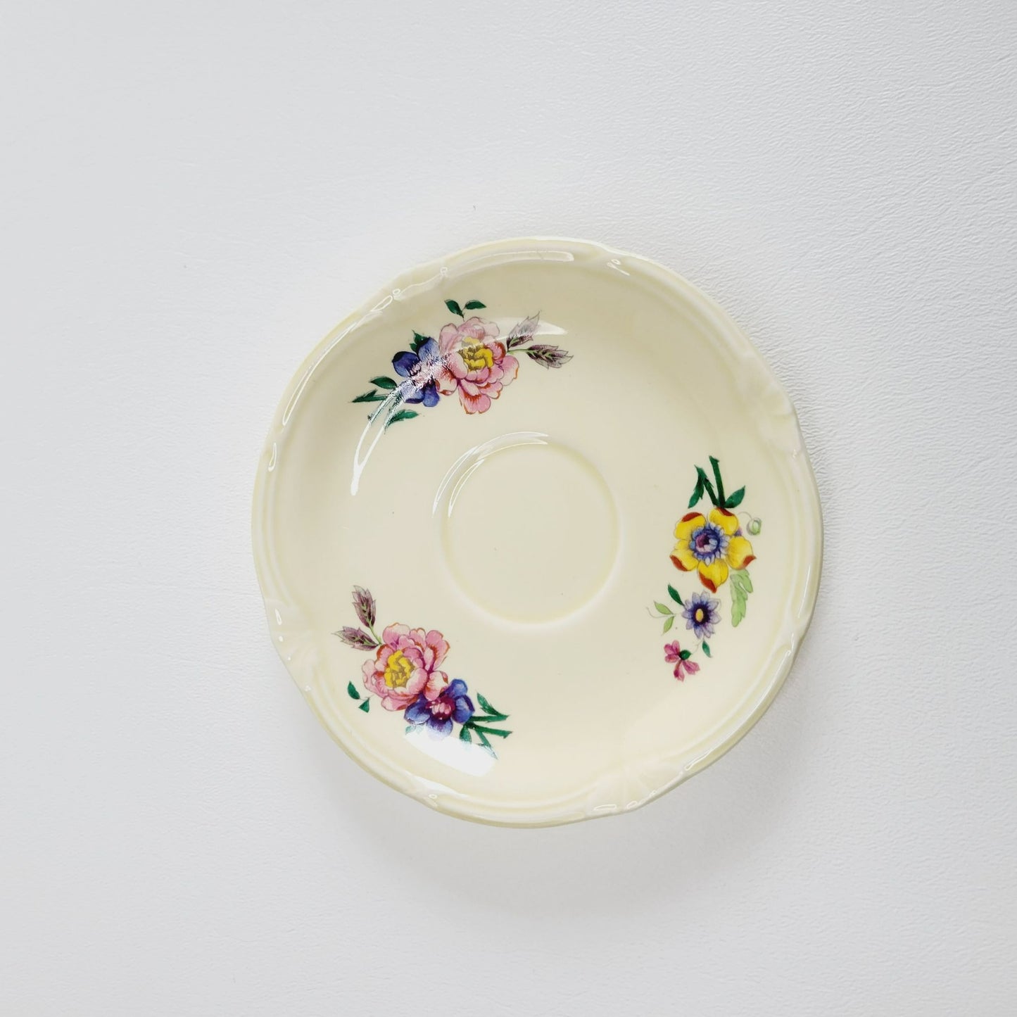 WH Grindley Floral Demitasse Cup & Saucer, 2 Sets, c1936-40 England